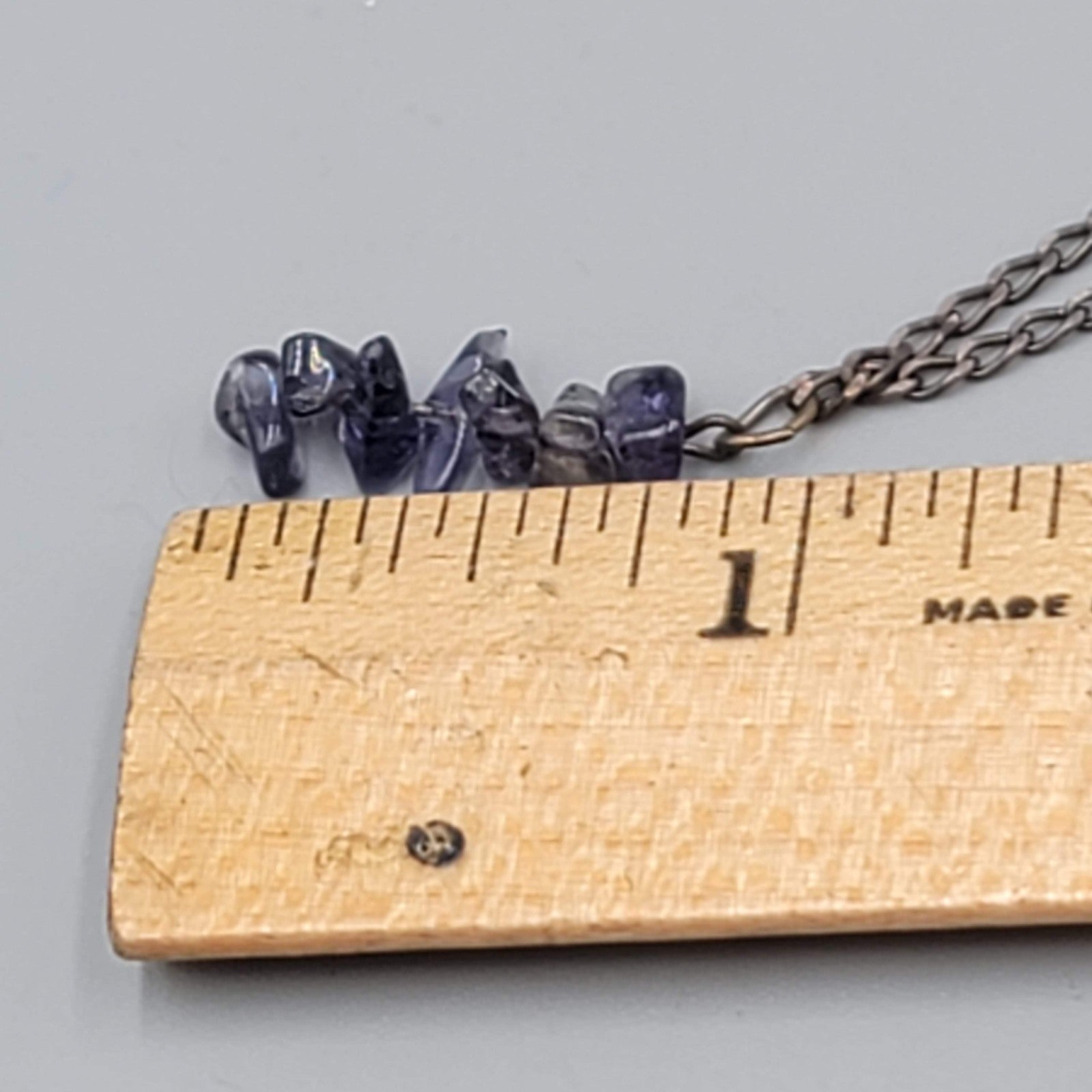 Vintage Sterling Silver Necklace Amethyst Bead Dangle Minimalist Fine Jewelry 17