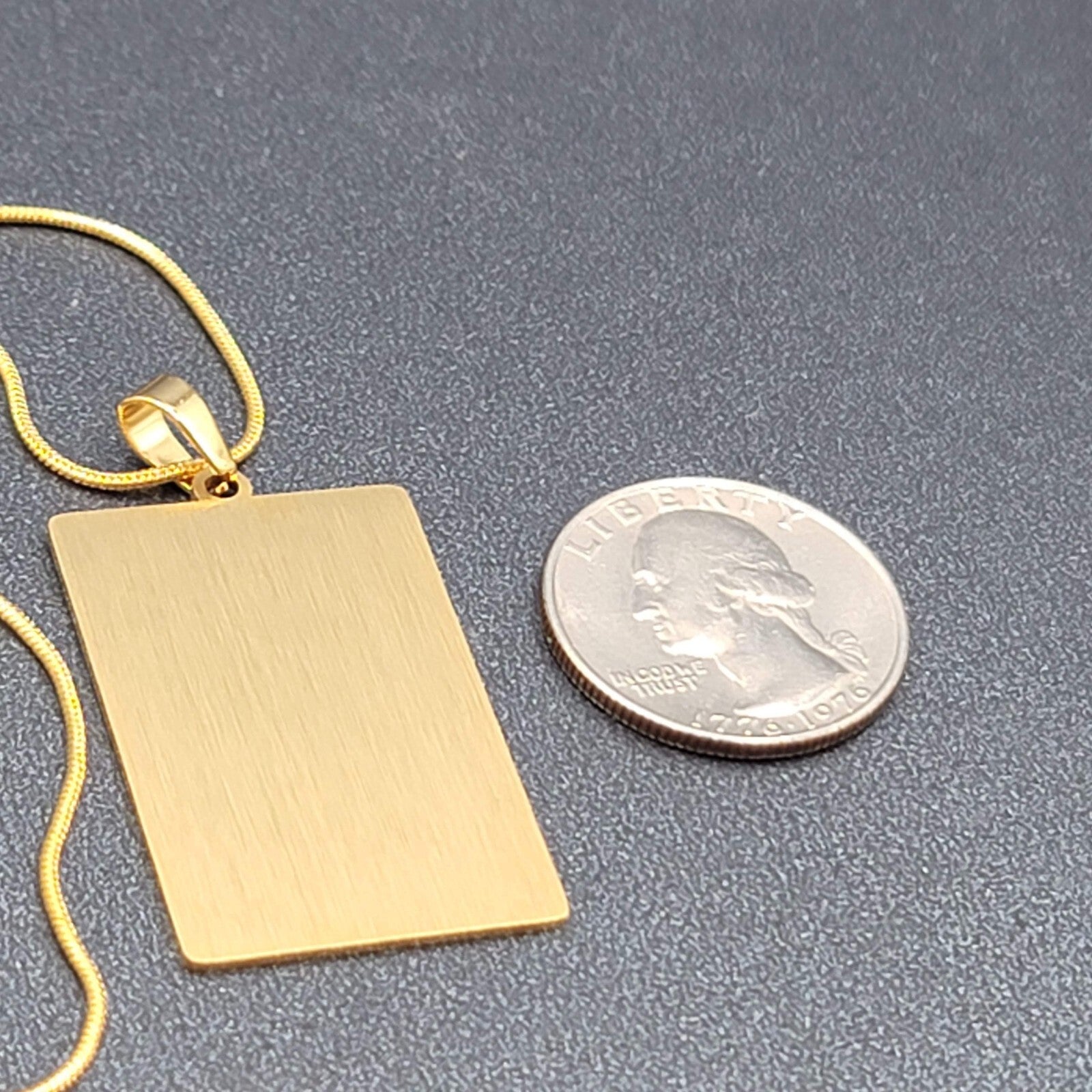 The HERMIT Tarot Card Pendant Necklace Major Arcana Gold tone 18”.