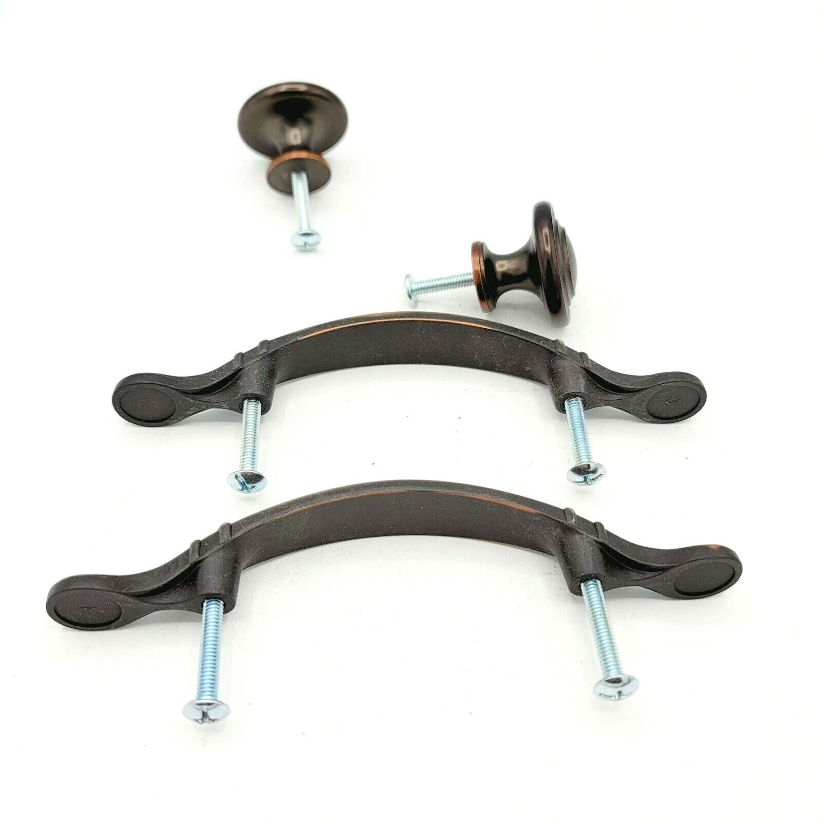 Dresser Pull Drawer Cabinet Door Handle Drop Knobs Bronze tone 3 in Lot of 4