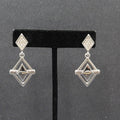WHBM Pierced Earrings Silver tone Crystal Rhinestone Dangle 1.75"
