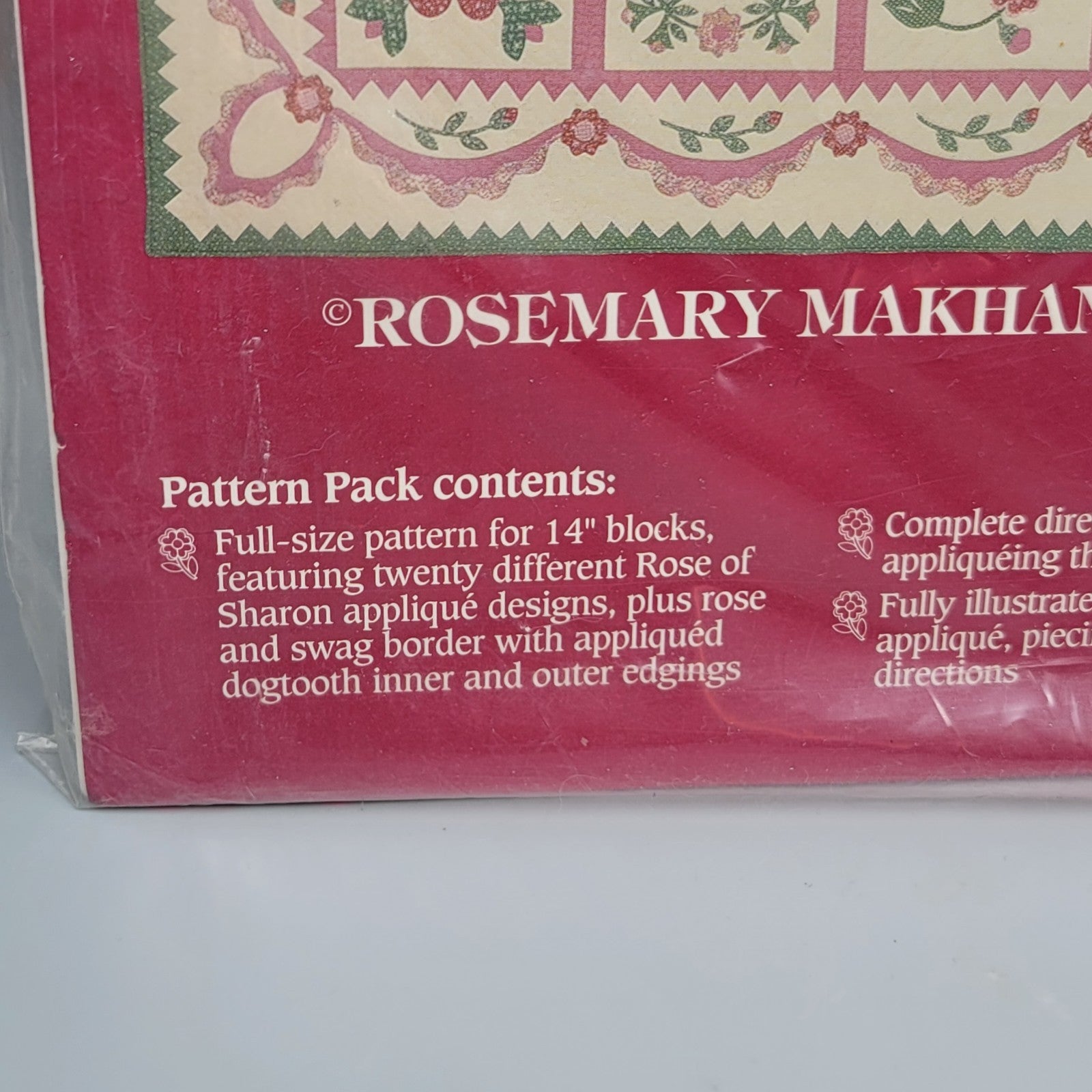 Rose Sampler Supreme Quilt Pattern Rosemary Makhan Vintage 1992 84"x100"
