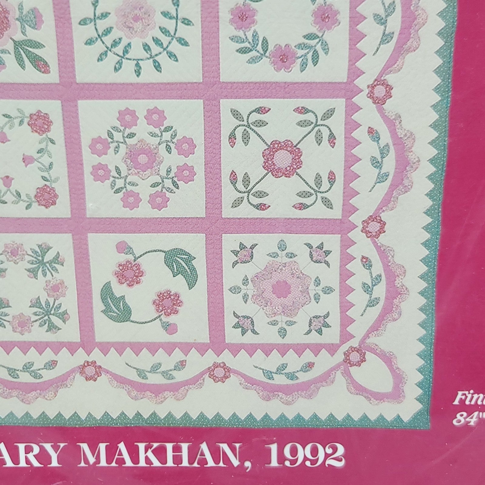 Rose Sampler Supreme Quilt Pattern Rosemary Makhan Vintage 1992 84"x100"