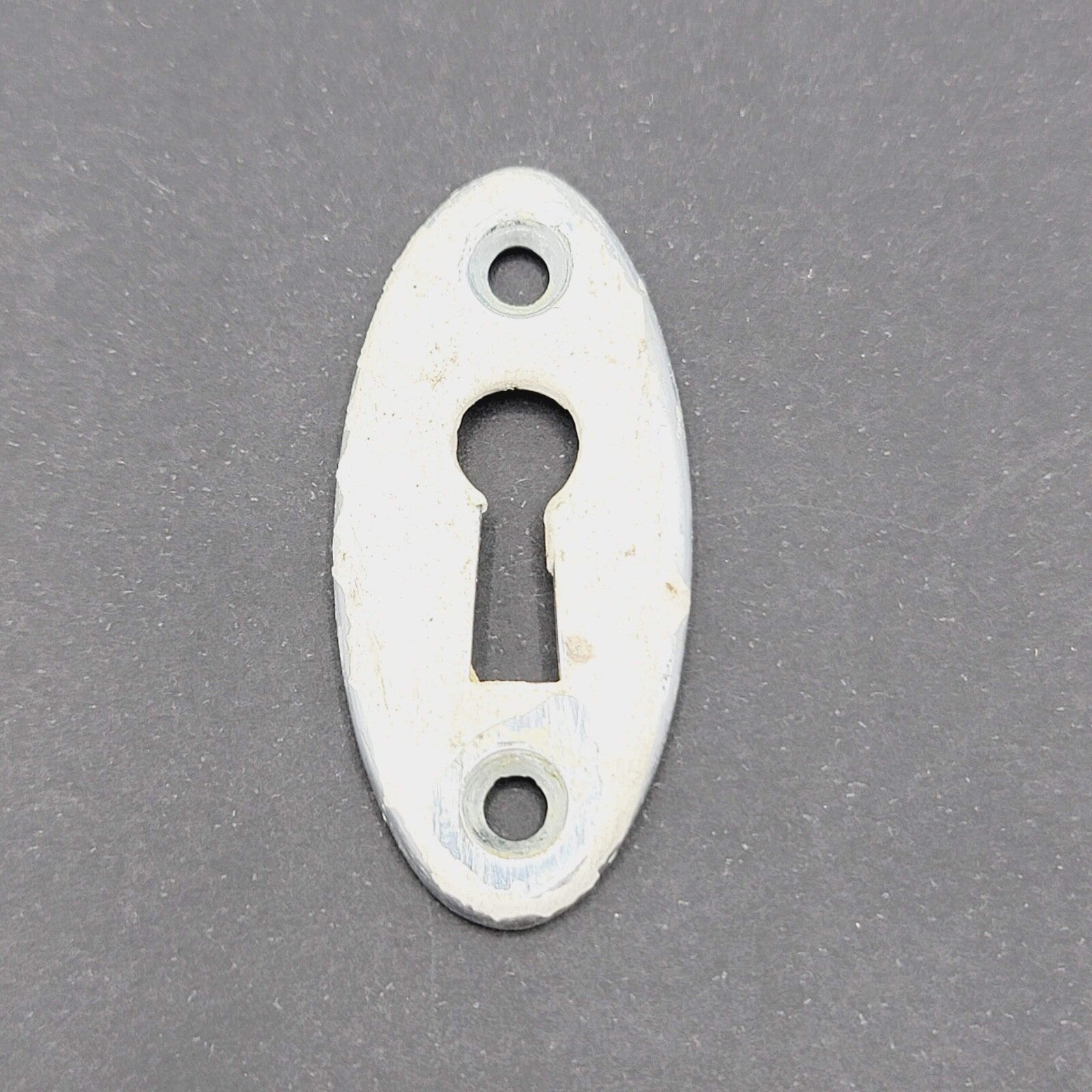 SINGLE Vintage Painted Skeleton Key hole Escutcheon  Salvage 1 7/8" x 7/8"