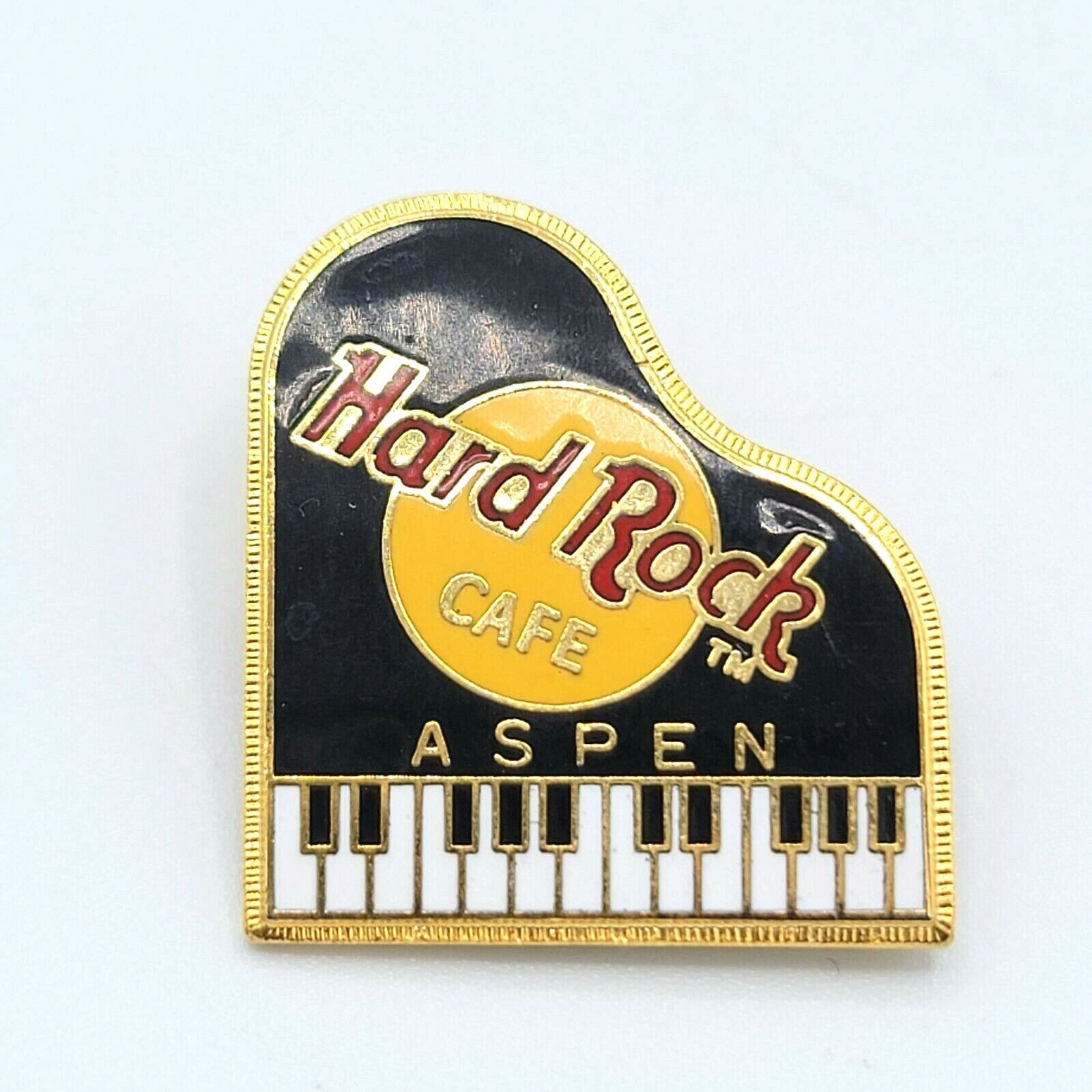 Hard Rock Cafe Pin ASPEN Colorado GRAND PIANO Enamel Lapel Hat Pin 1 1/8"