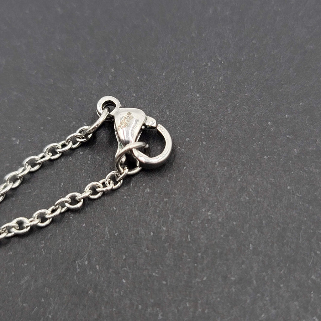 Bird Necklace Silver tone Black Clear Crystal Rhinestones Pendant 20"