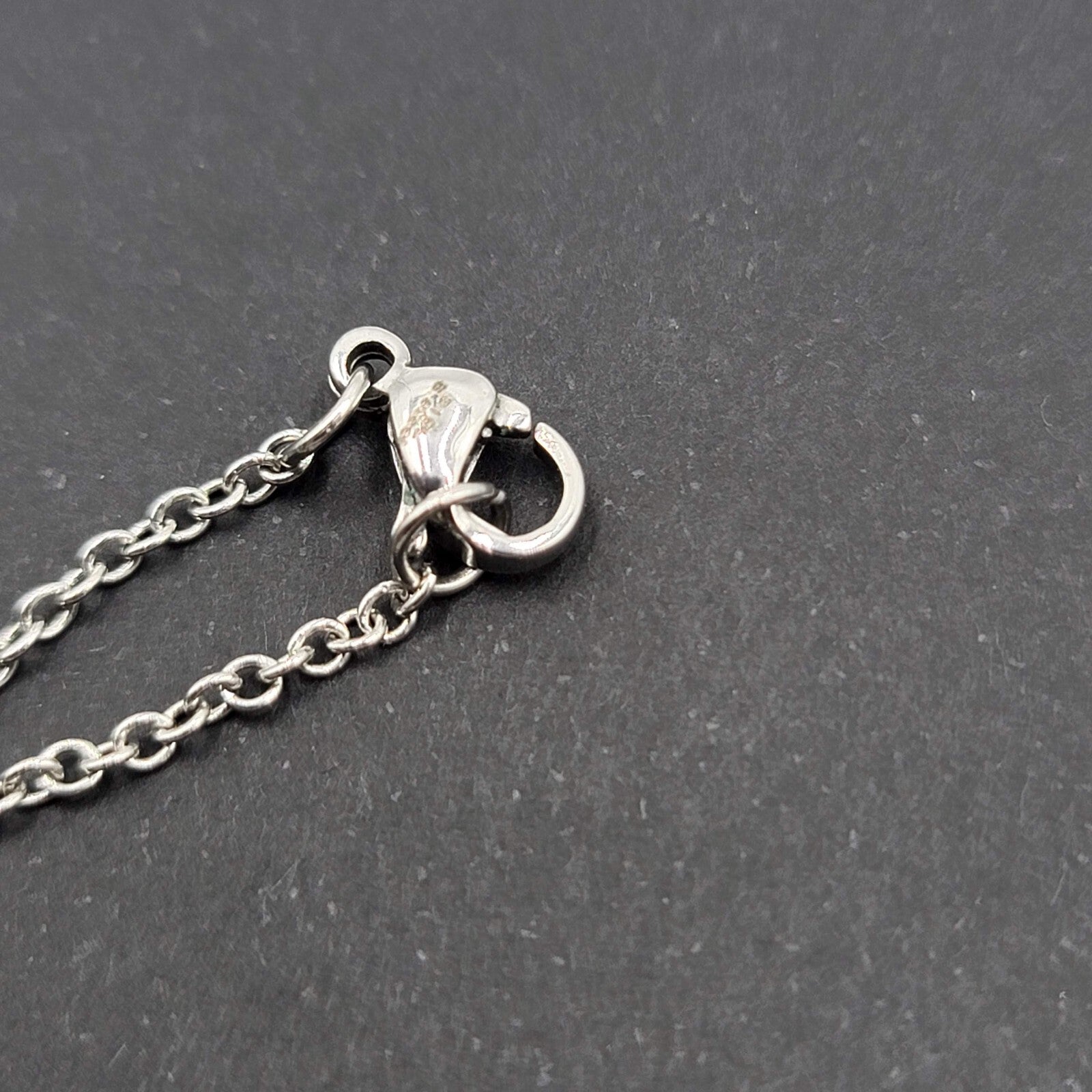 Bird Necklace Silver tone Black Clear Crystal Rhinestones Pendant 20"