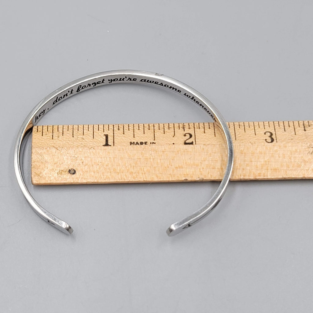 Hidden Message Bracelet Silver tone "Hey, Don't forget you're awesome whenever"