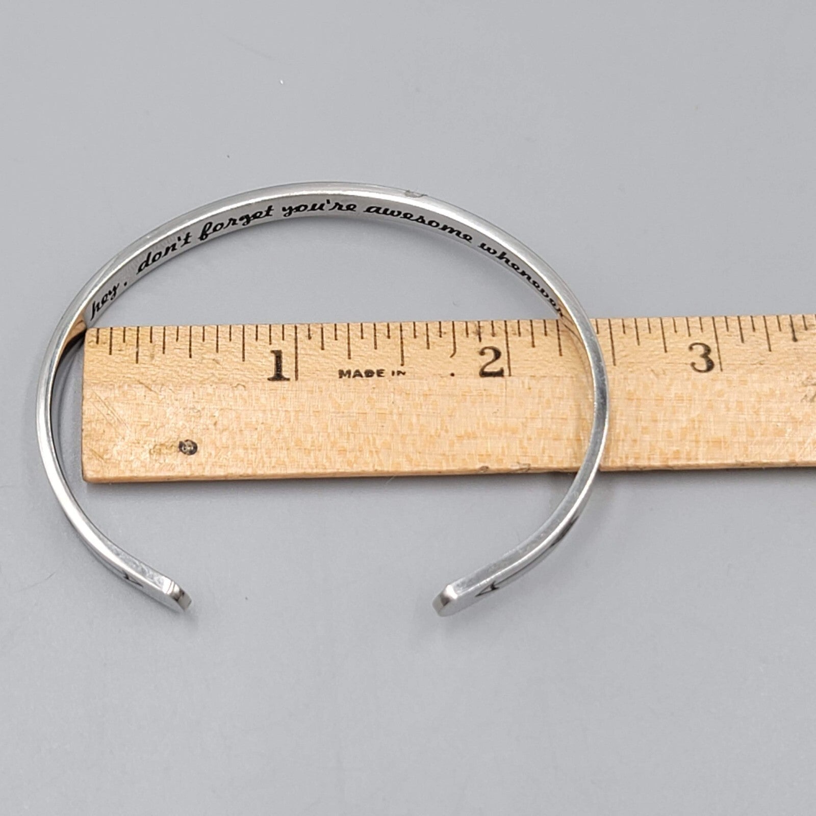 Hidden Message Bracelet Silver tone "Hey, Don't forget you're awesome whenever"