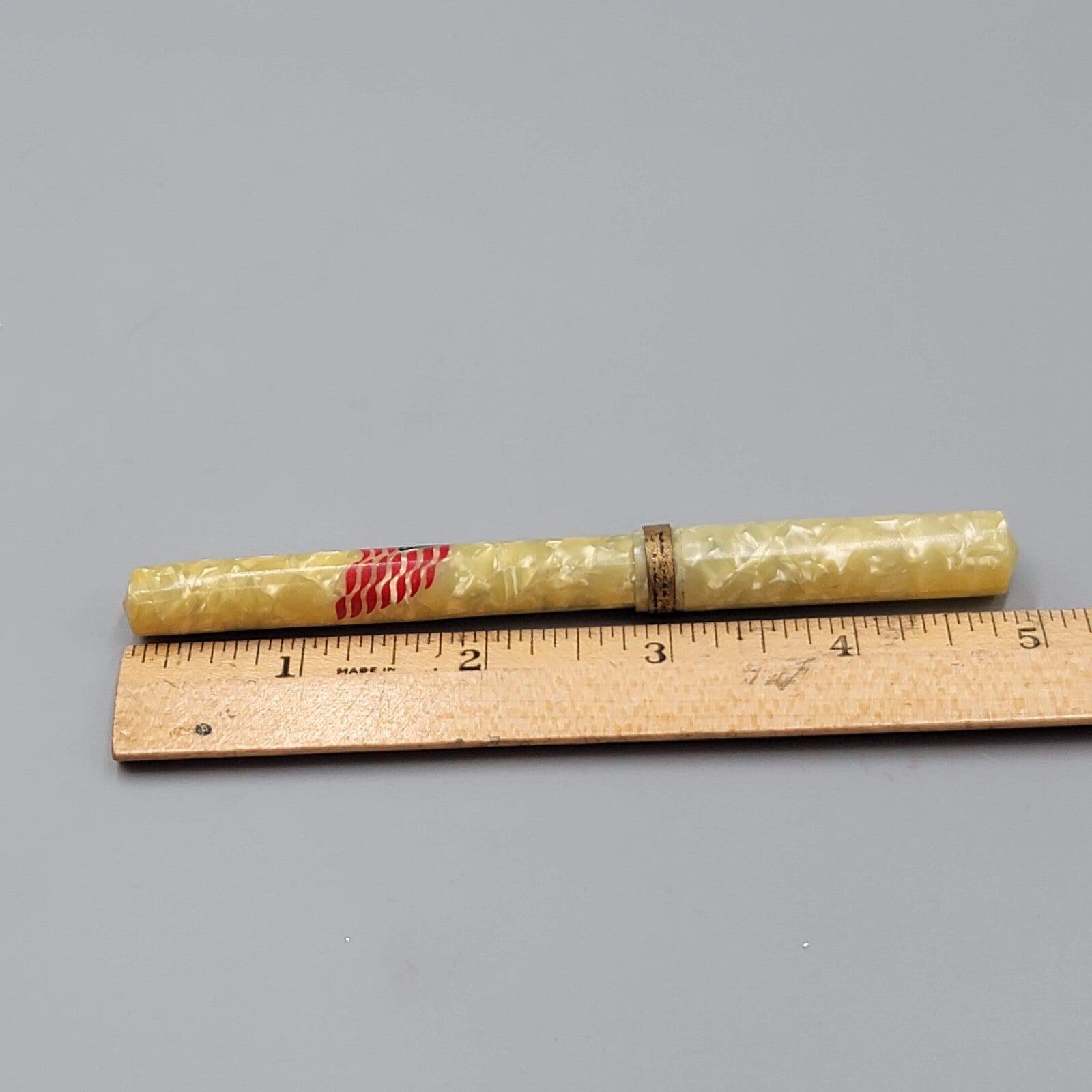 Vintage Celluloid Fountain Pen Avon American Flag