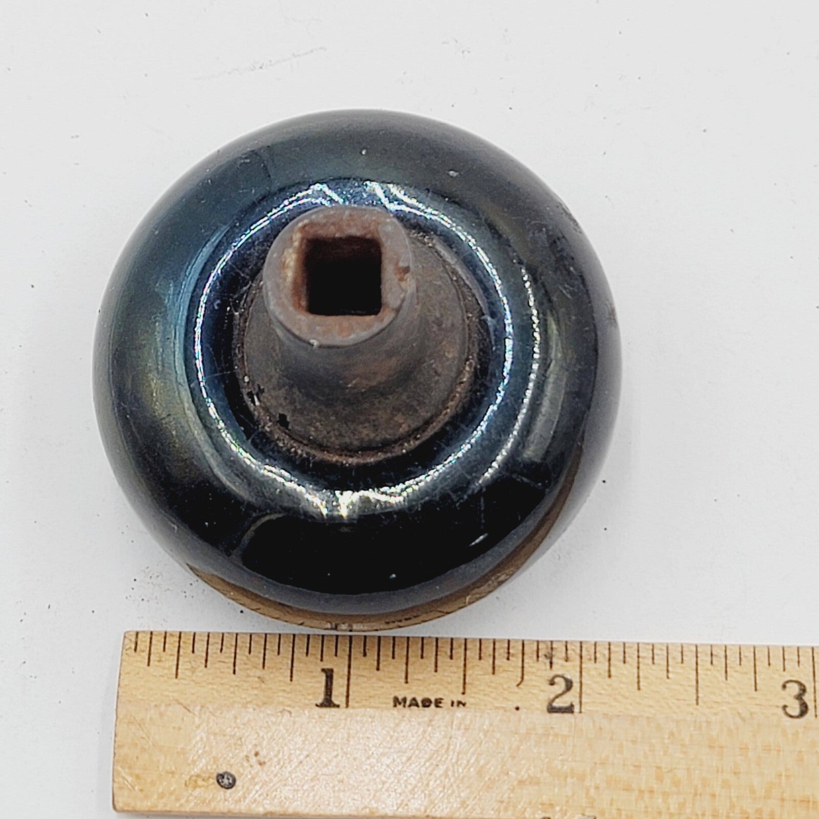 Vintage SINGLE Black Porcelain Doorknob Salvage Door Hardware sdd24