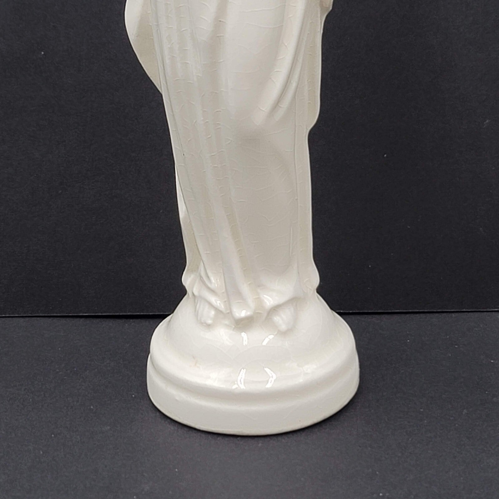 Vintage Ceramic Mother Mary Figurine White 7 in