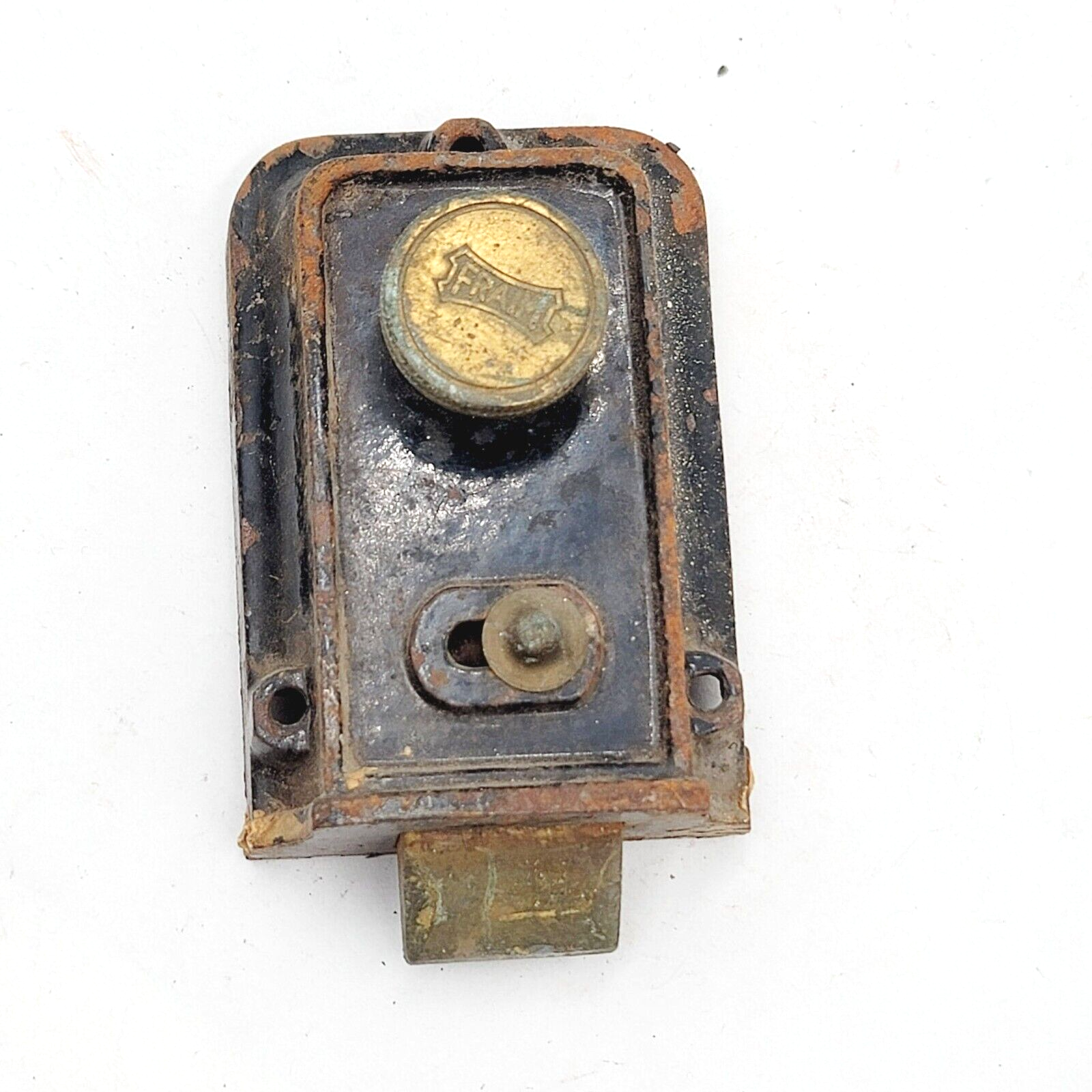 Vintage Fraim Surface Rim Night Lock Latch No Keeper Salvage Reclaimed