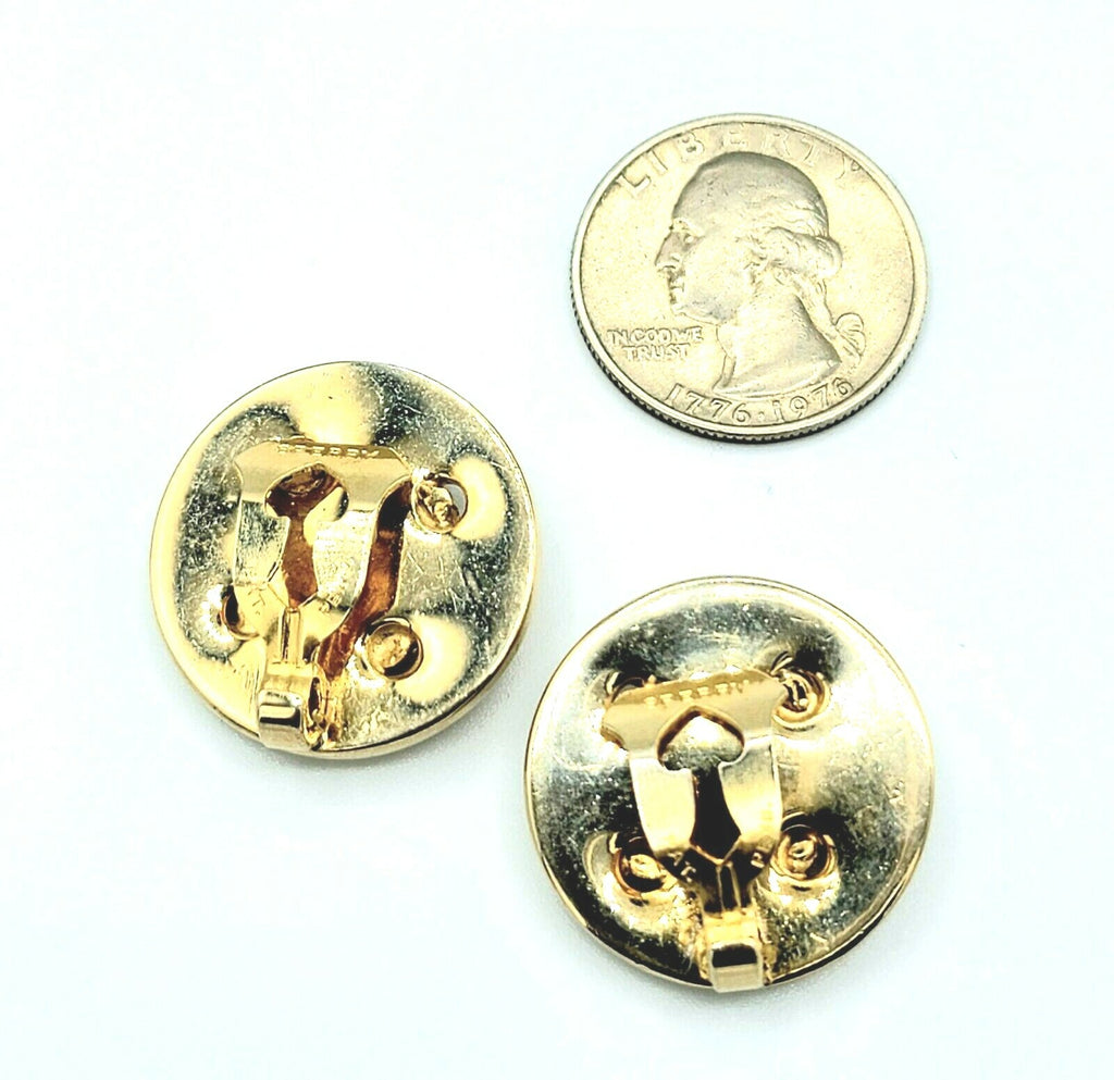 Vintage SPERRY Goldtone Button Style Shoe Clips 1"