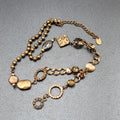 Creazioni Bianco Italy Bead Y Drop Necklace Bronze tone Chain 18-21" + Drop