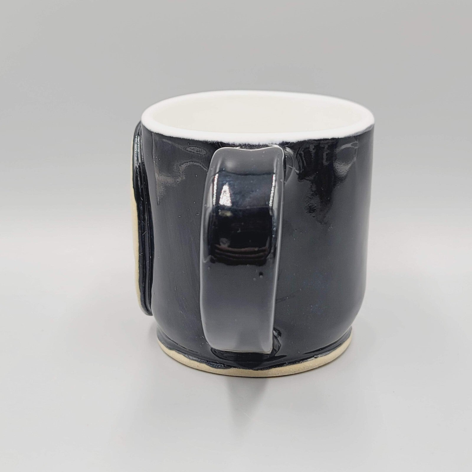 Skull Coffee Mug Black AB Signed Pottery
