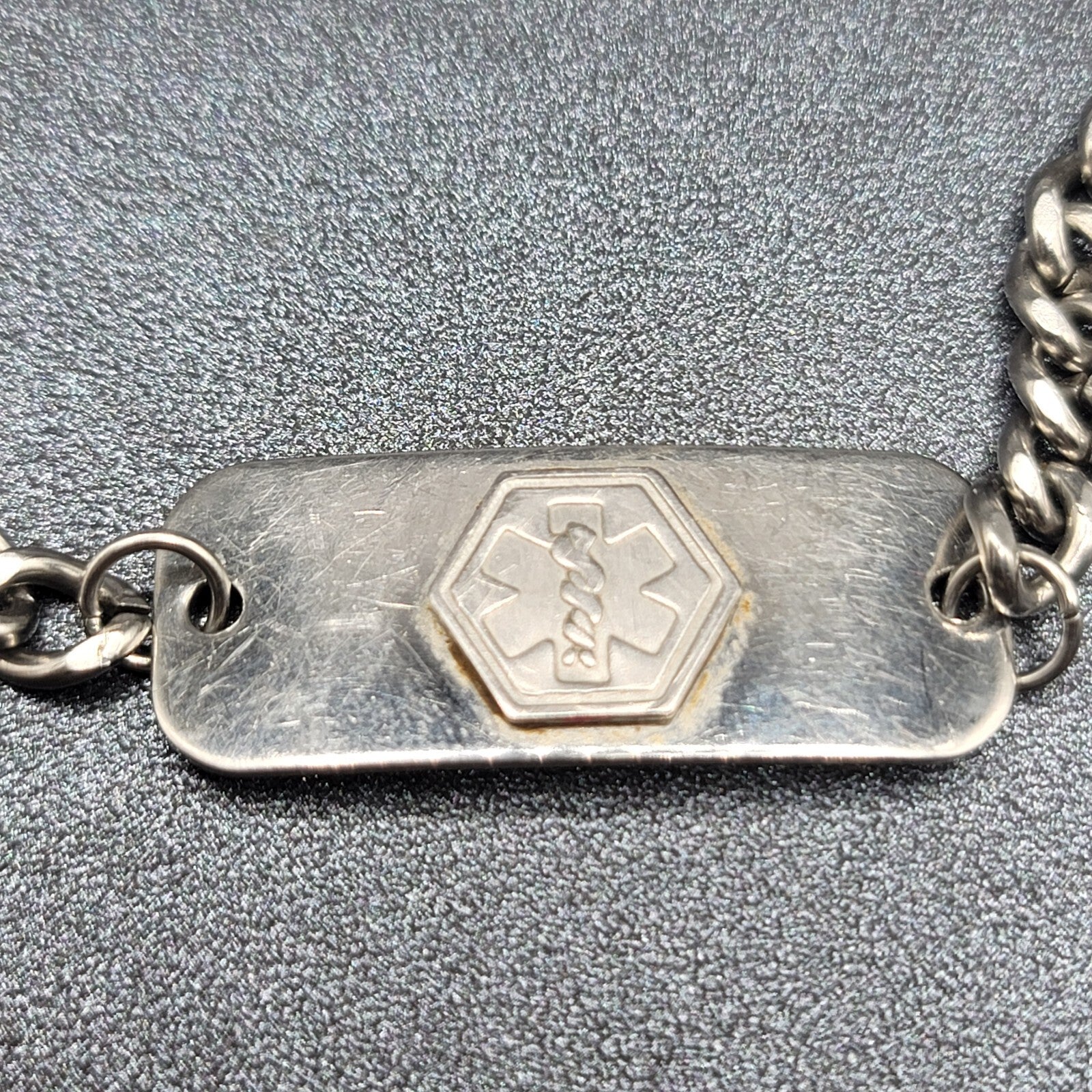 Medical Alert Bracelet  Anti-coagulants Stainless Steel 9" Pre Owned