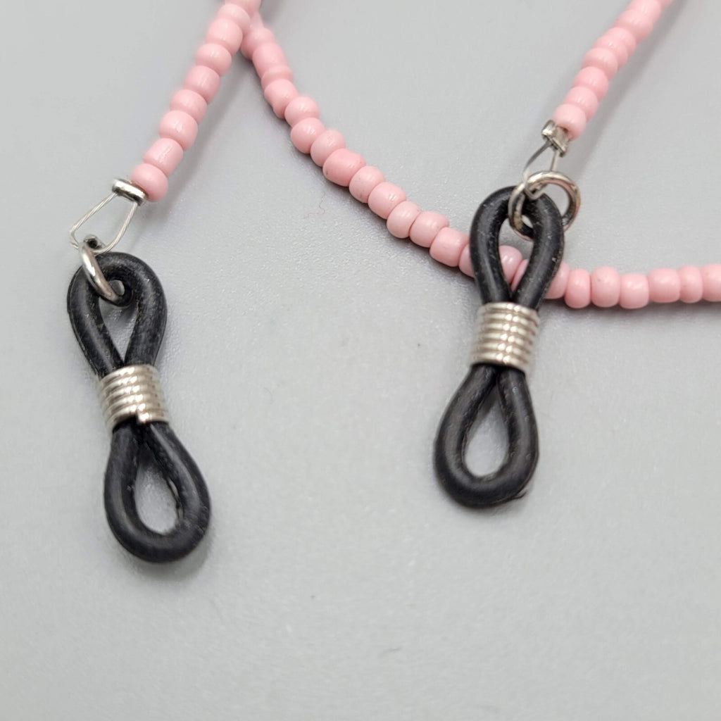 Pink Seed Bead Eyeglass Chain Holder  25"