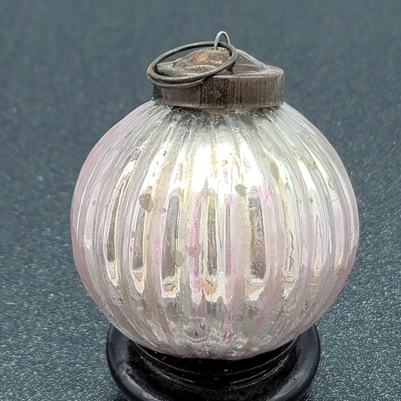 Vintage Glass Kugel Style Purple Ball Christmas Tree Ornament 2"