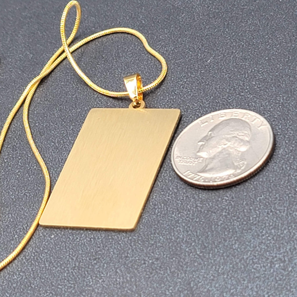 The EMPEROR Tarot Card Pendant Necklace Major Arcana Gold tone 18”.