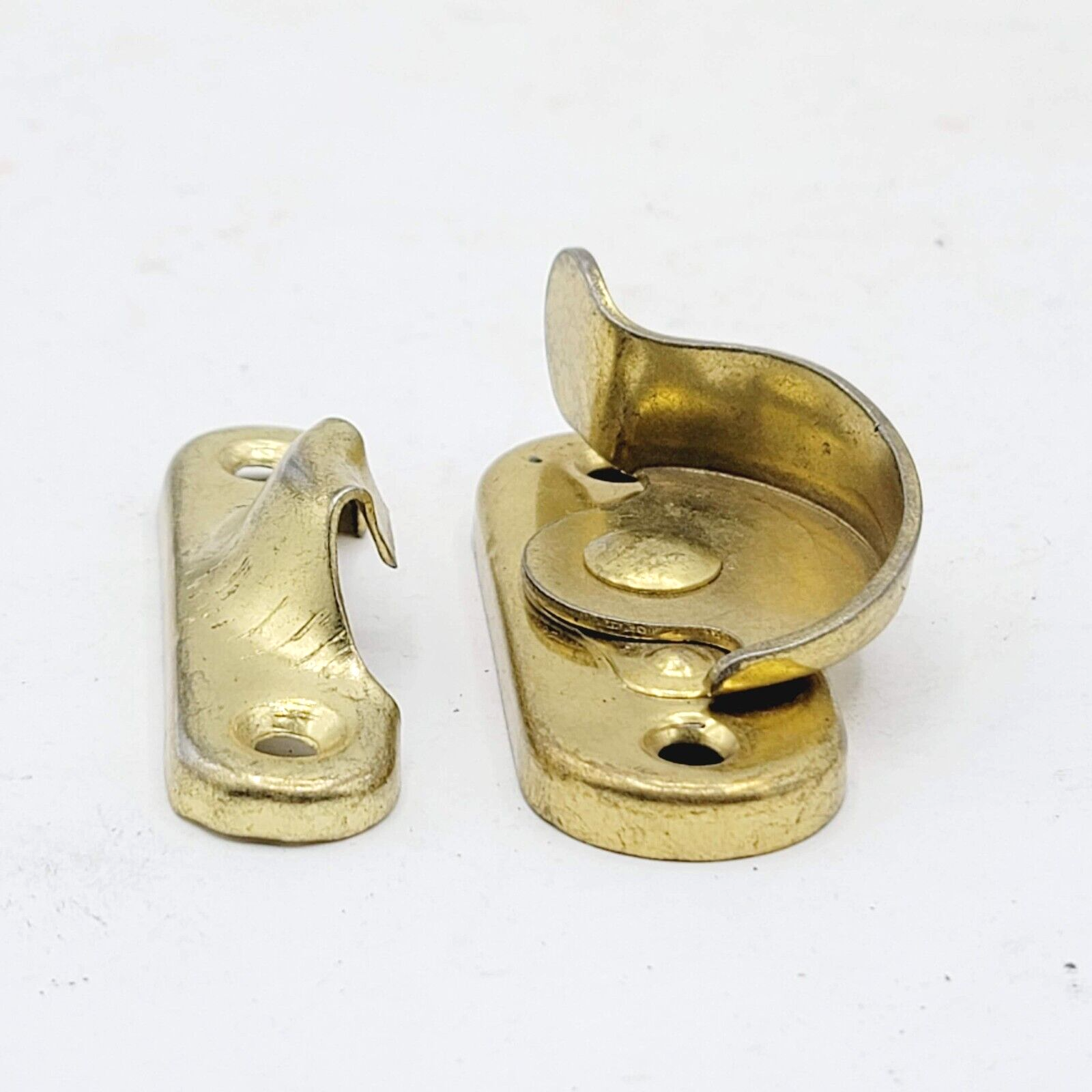 Vintage Brass Window Sash Lock with Catch Keeper  Salvage Reclaimed 57