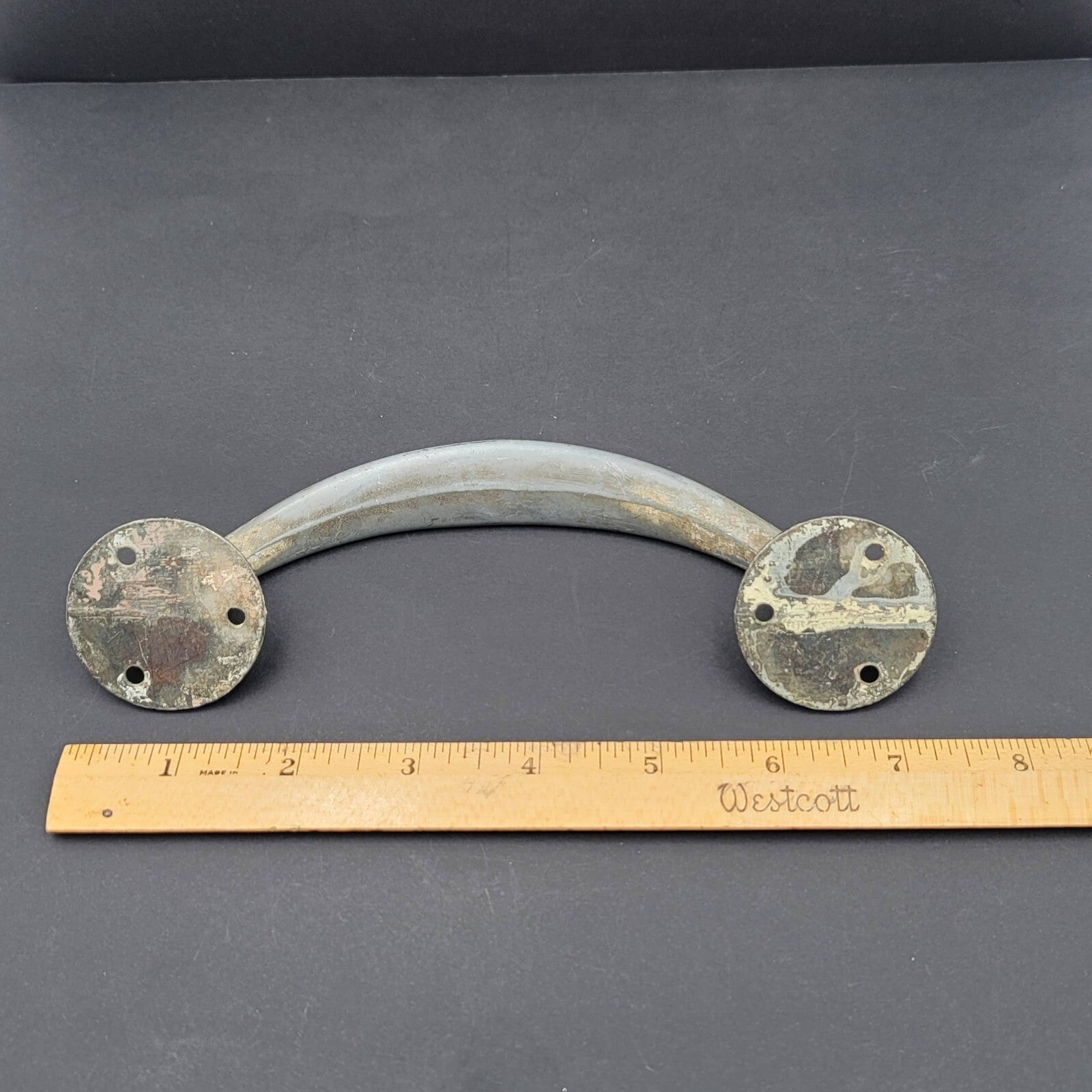 Vintage Pot Metal Pull Large Shabby Reclaimed Salvage Hardware 7.25"