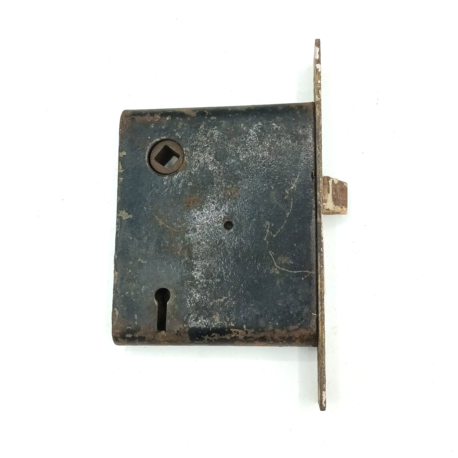 Vintage Mortise Lock Door Hardware Salvage Skeleton Keyhole NO Key Purple Paint