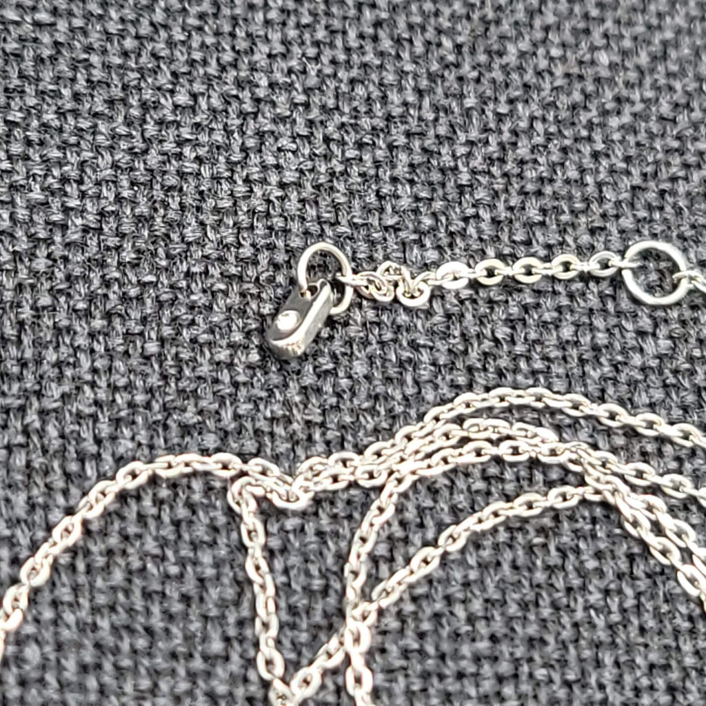 Fossil Charm Pendant Necklace Silver tone Heart Arrow Star Crystals 16"-18"