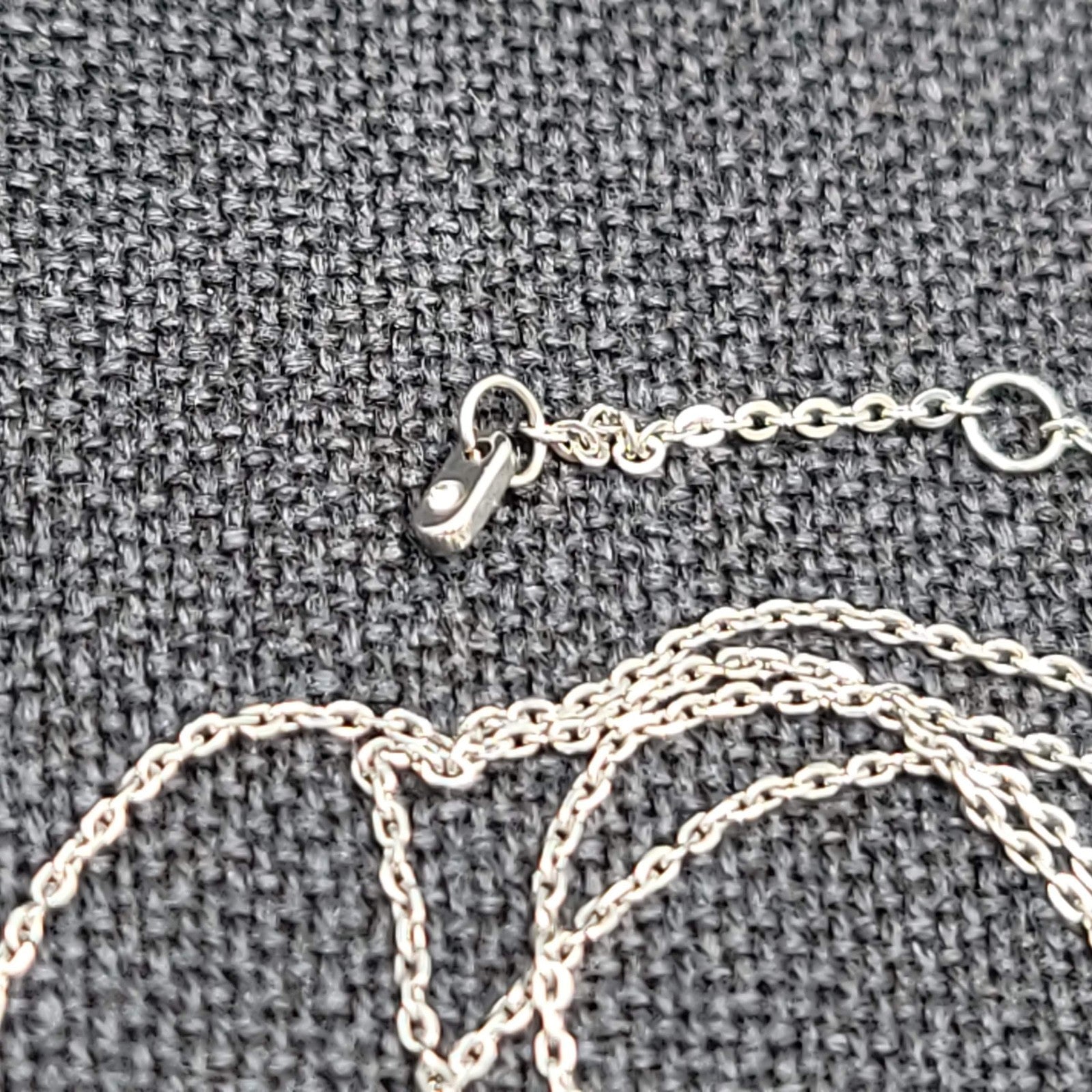 Fossil Charm Pendant Necklace Silver tone Heart Arrow Star Crystals 16"-18"