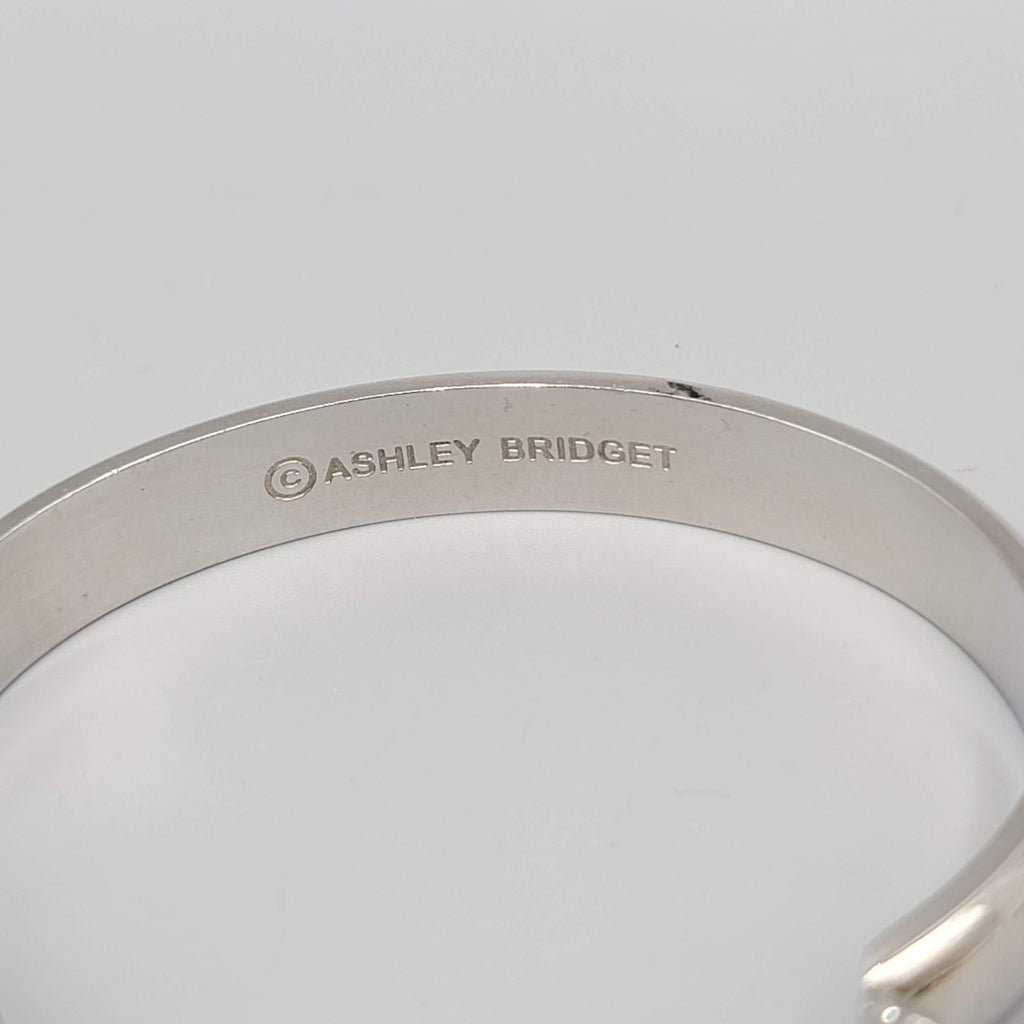 ASHLEY BRIDGET SILVER TONE OPEN CUFF BRACELET