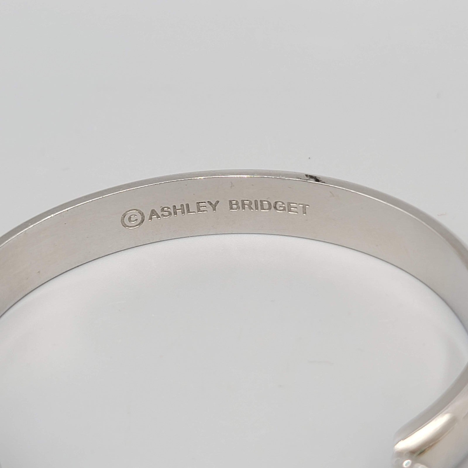 ASHLEY BRIDGET SILVER TONE OPEN CUFF BRACELET