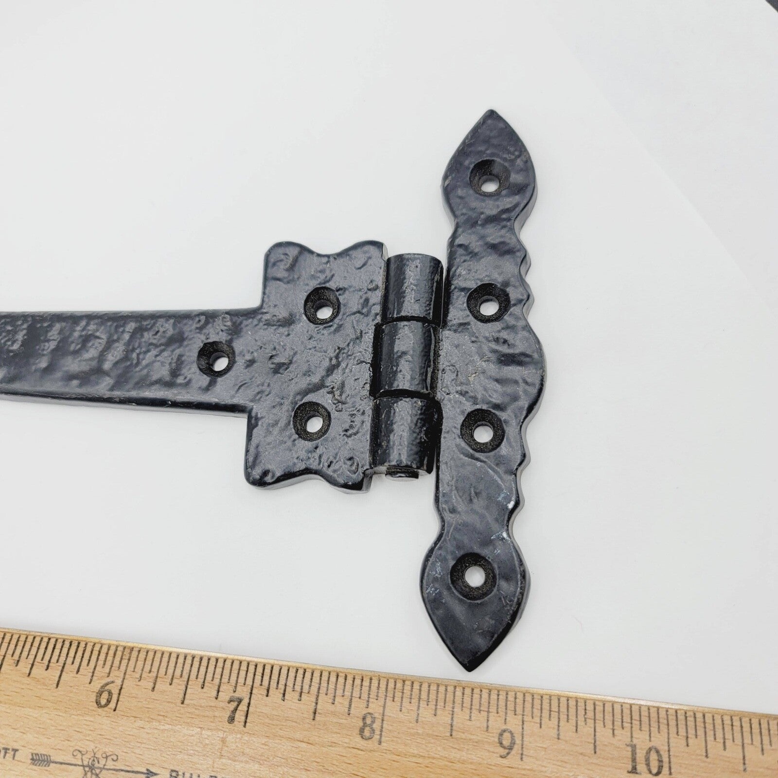 Vintage Heavy Duty Gate Hinge 8" Decorative Outdoor T Strap Hinge Salvage