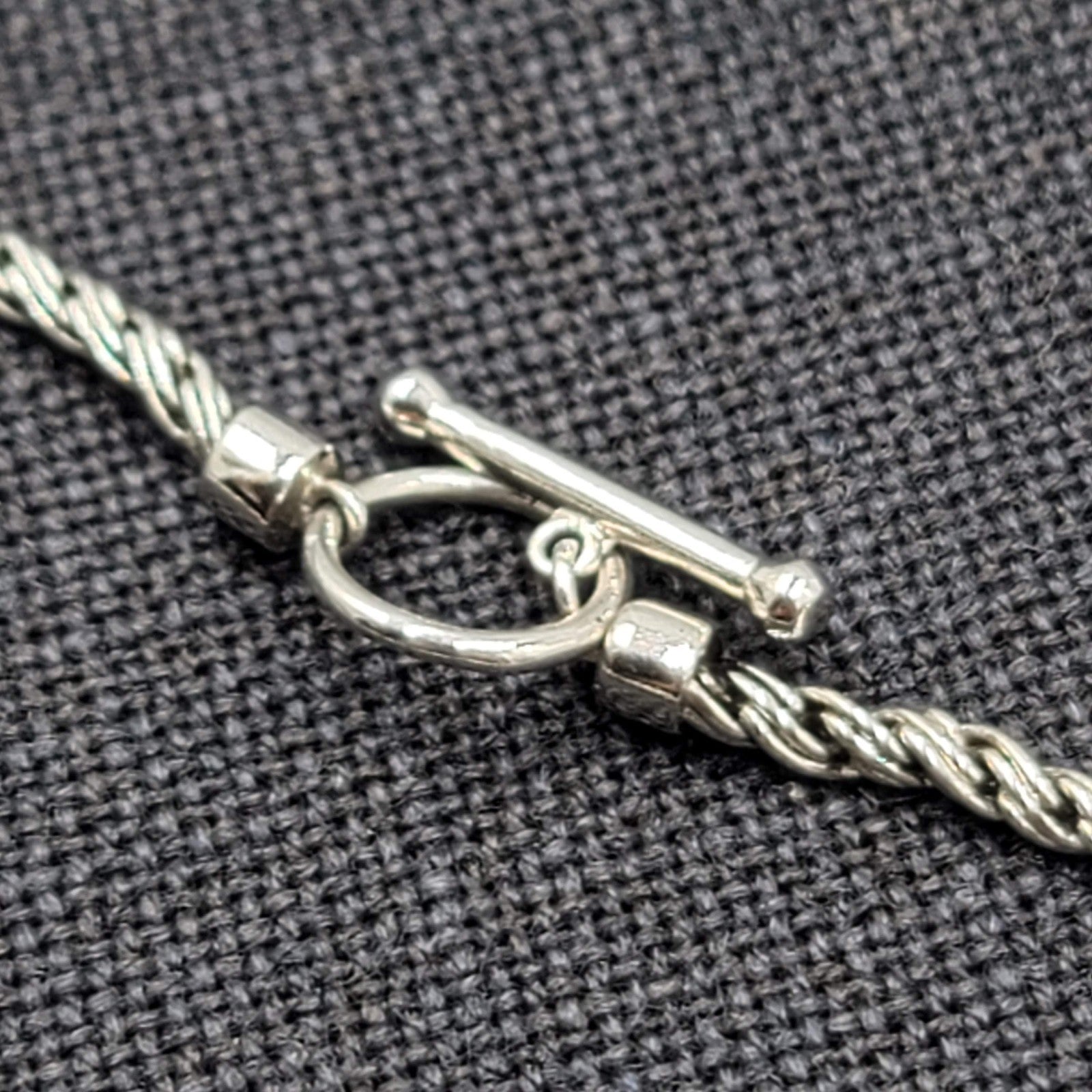 Crystal Rhinestone Bracelet Silver tone Chain Toggle 7 in