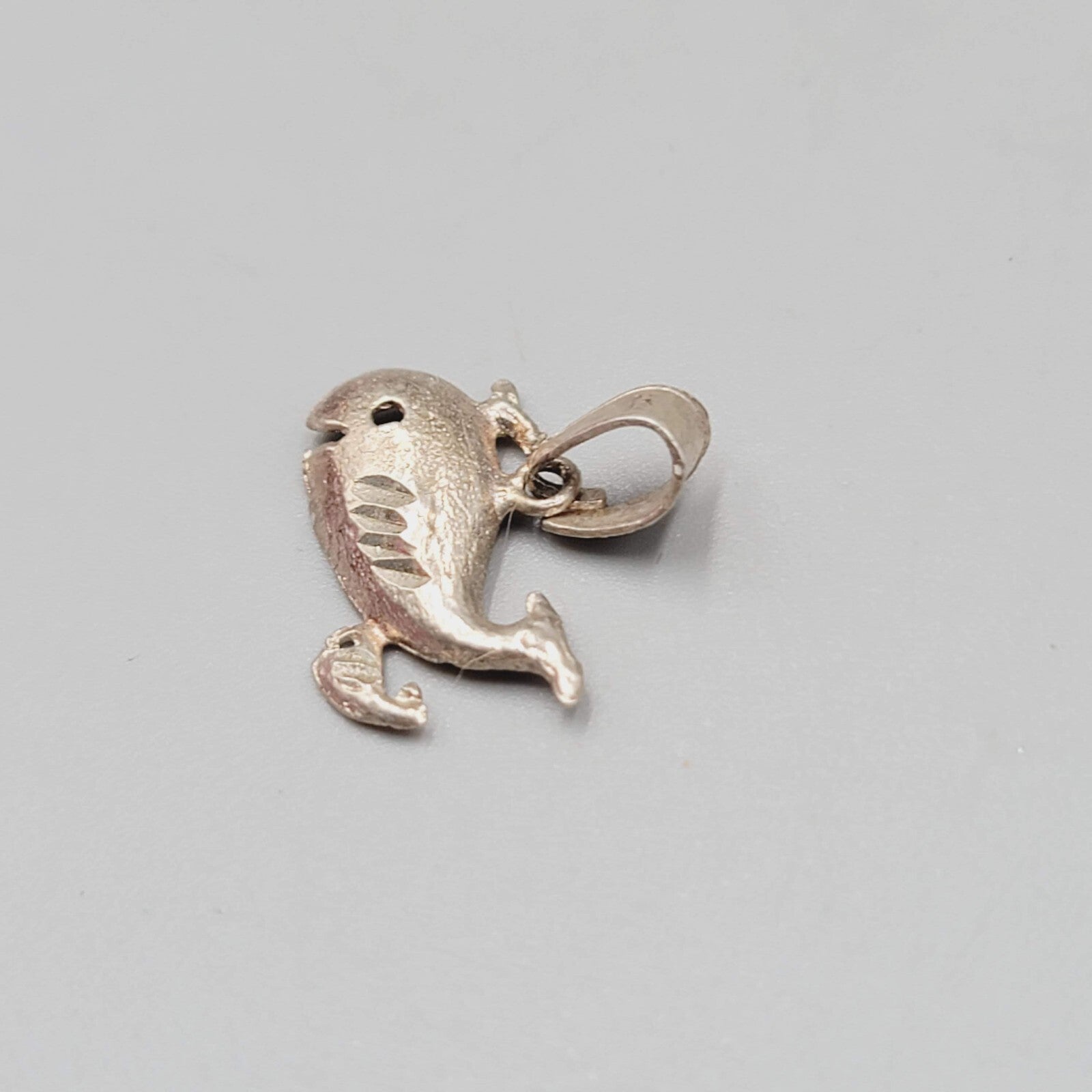Vintage Sterling Silver Whale Pendant Made in Mexico 5/8"