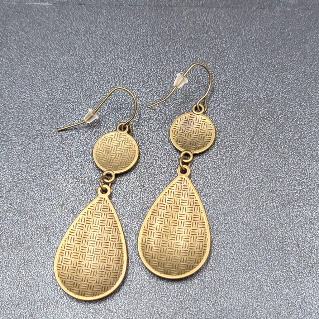 New Boho Pierced Earrings Multicolor Enamel Round Teardrop Blue Dangle 2.25"