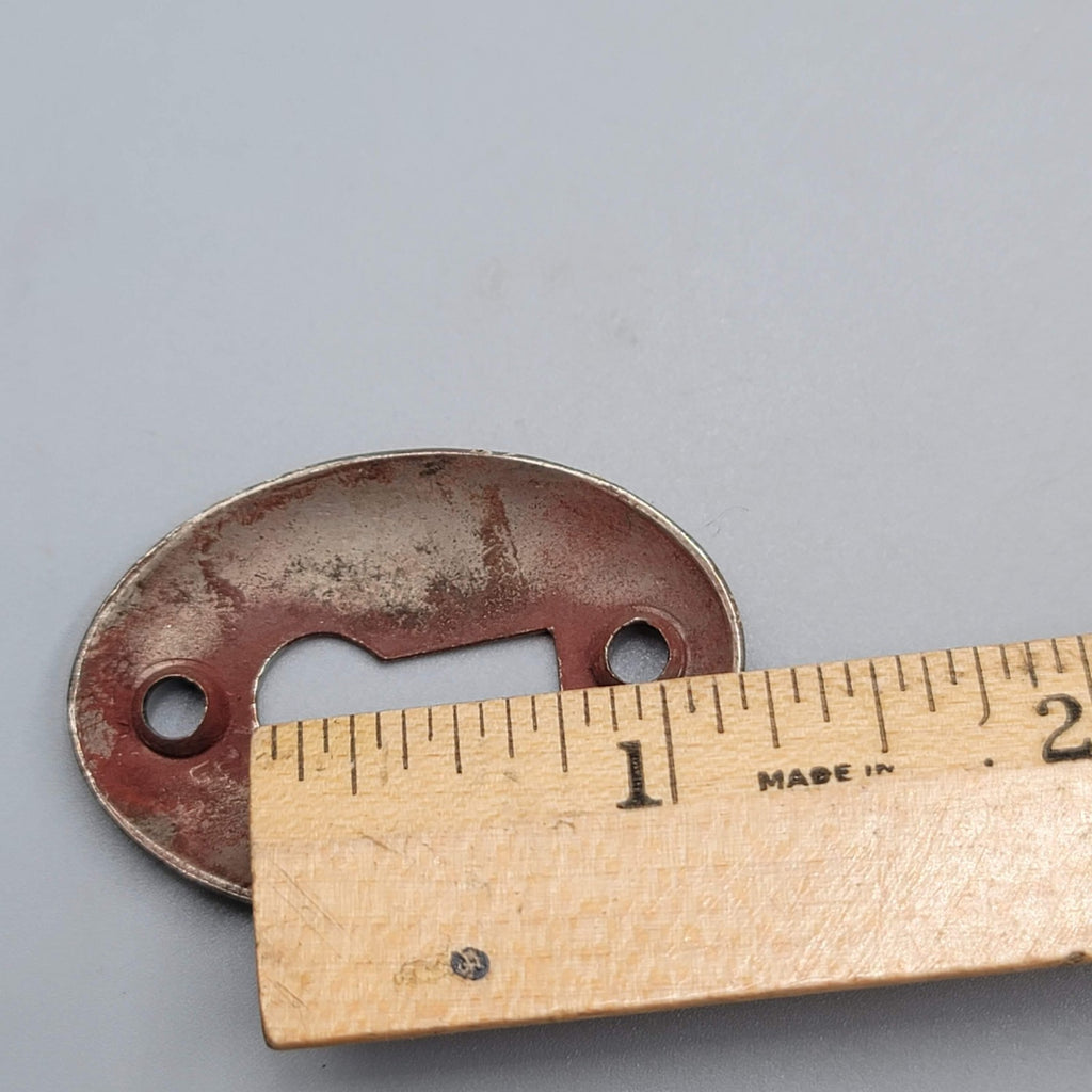 Vintage Oval Steel Skeleton Keyhole Escutcheon Salvage Hardware 1 5/8" (57)