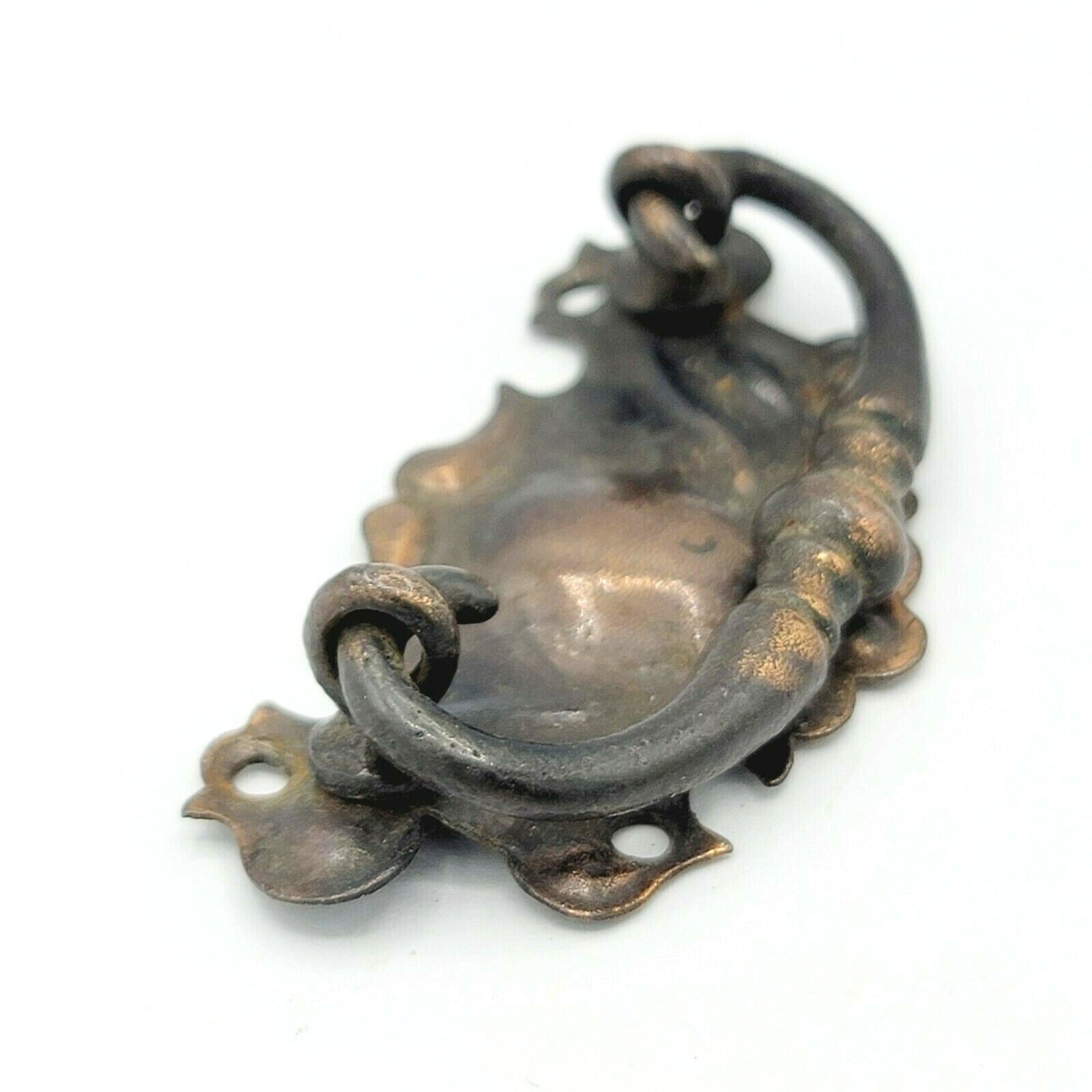Vintage Steel Drawer Pull Bronze tone Salvage Hardware SINGLE ONLY