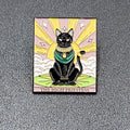 The High Priestess Tarot Card Black Cat Enamel Lapel Hat Pin 1 1/8"