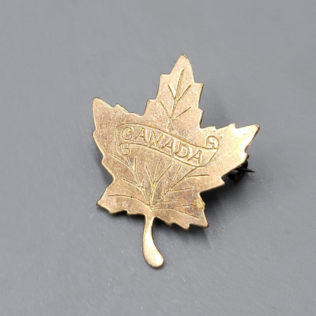 Vintage Gold Filled Canada Maple Leaf Pin Brooch 1 in