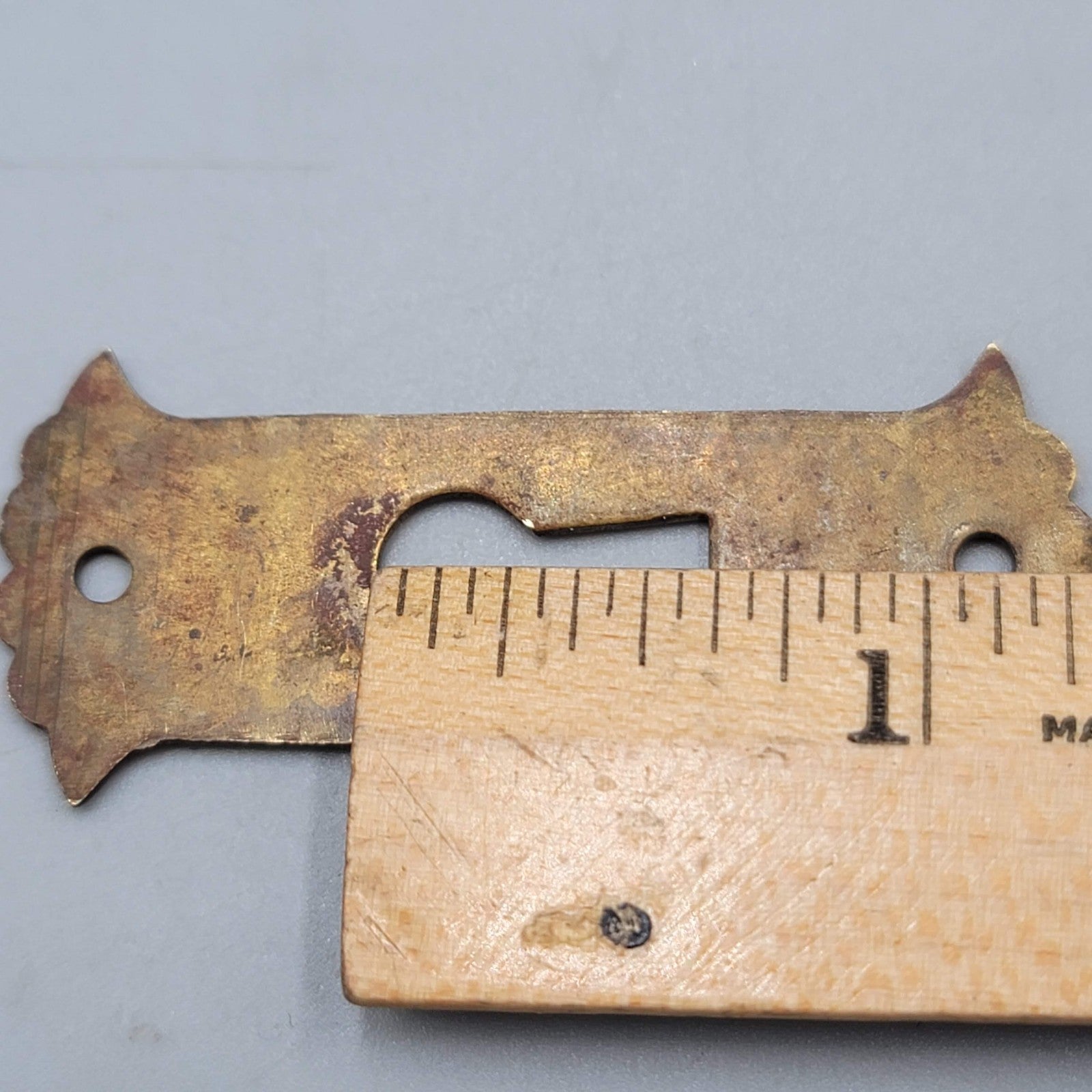 Vintage Ornate Brass Skeleton Keyhole Escutcheon Salvage Hardware 2" (53)