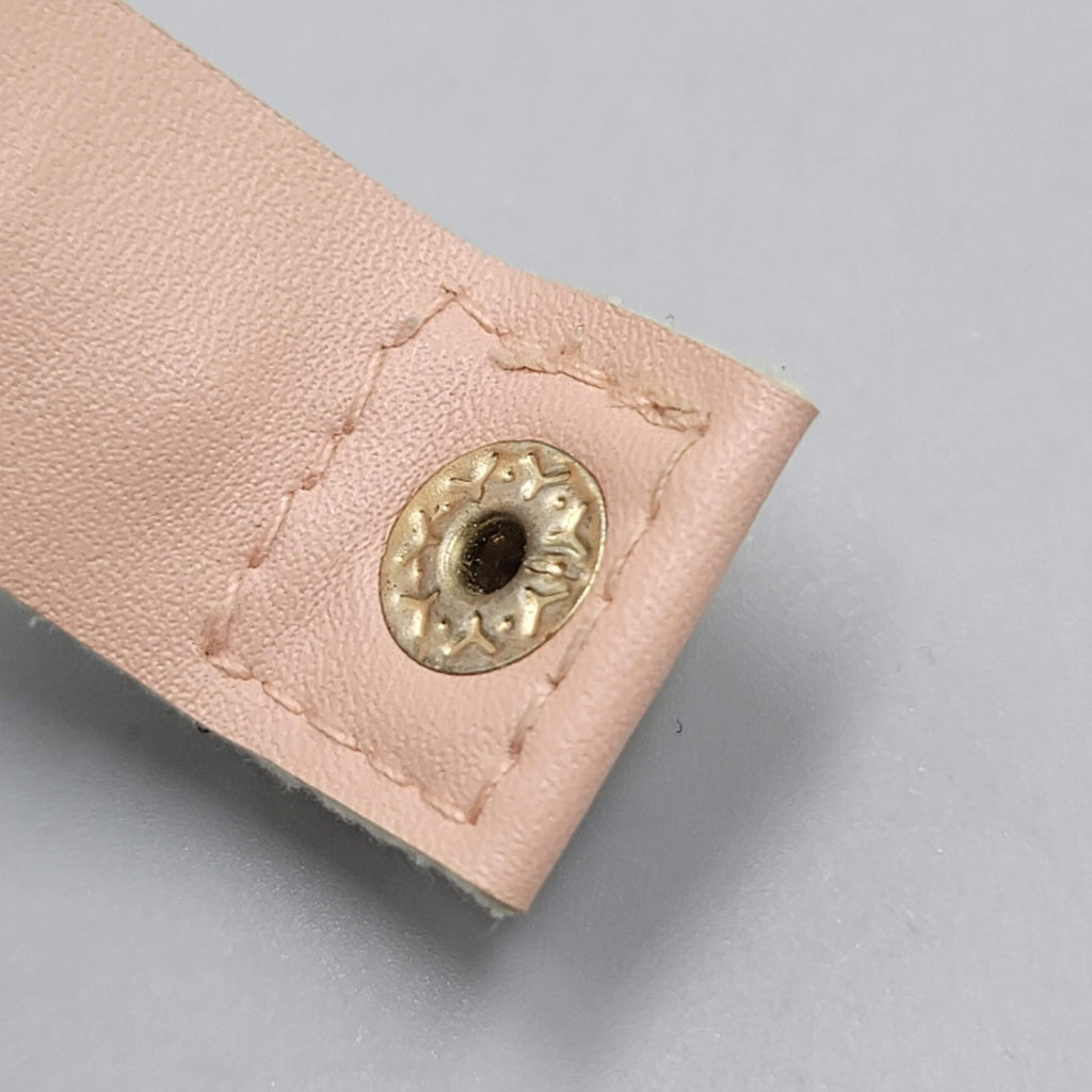 Yik Fung Pink Leather Cuff Bracelet Snap Closure  7 in