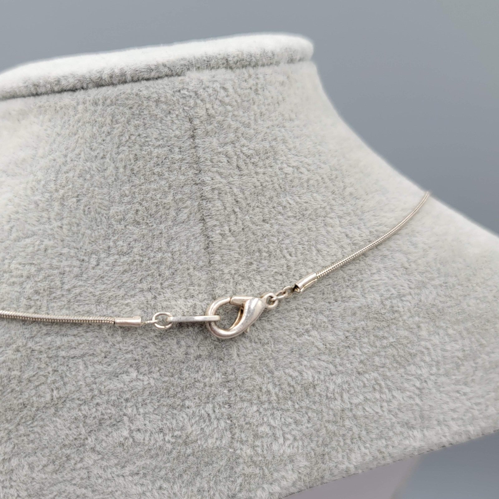 Faux Pearl Bead Station Necklace Silver tone 24 in