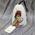 Vintage De Grazia Pottery Bell Wind Chime Drummer Boy Signed 5.5” Tall