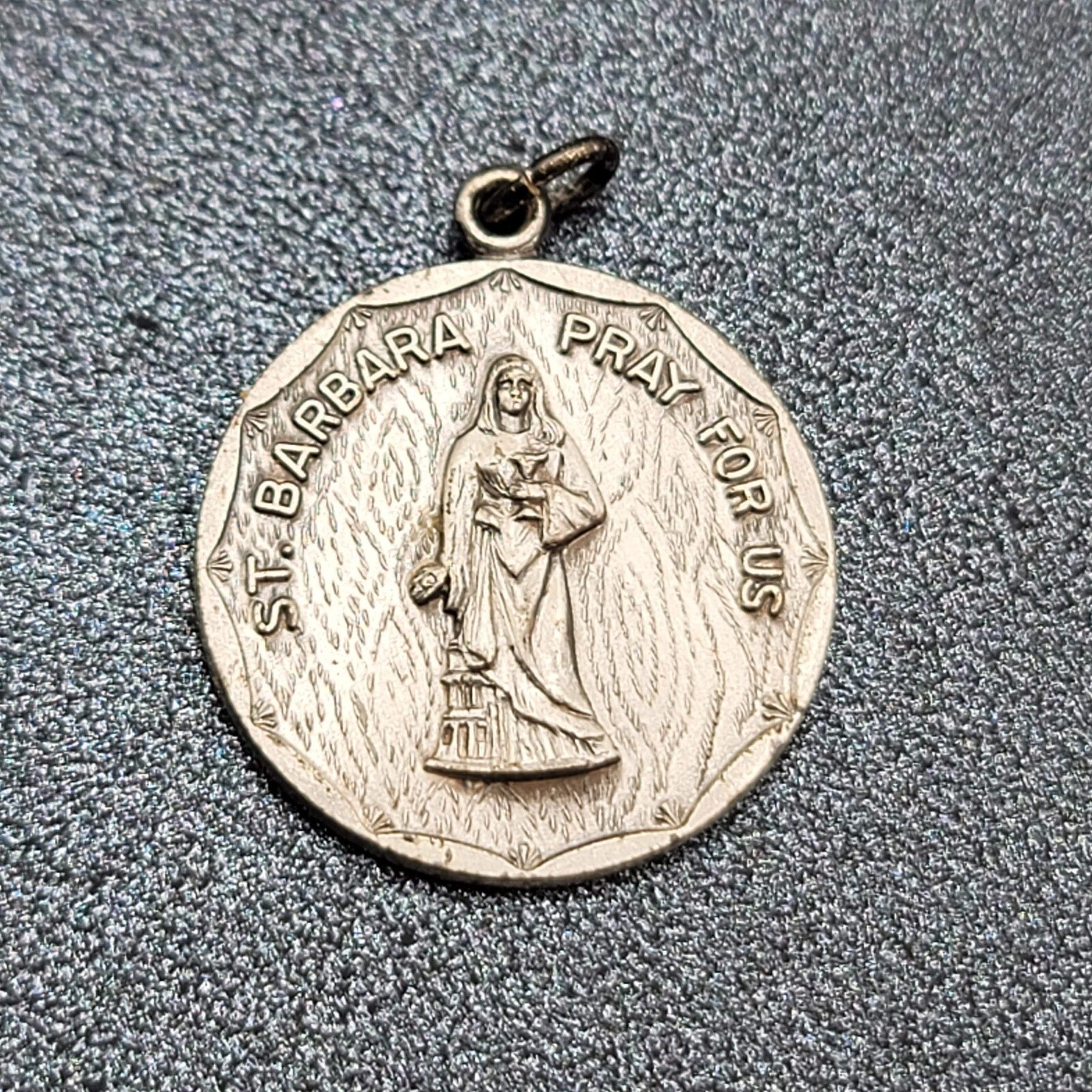 Vintage Catholic Creed St Barbara Medal Mission Santa Barbara