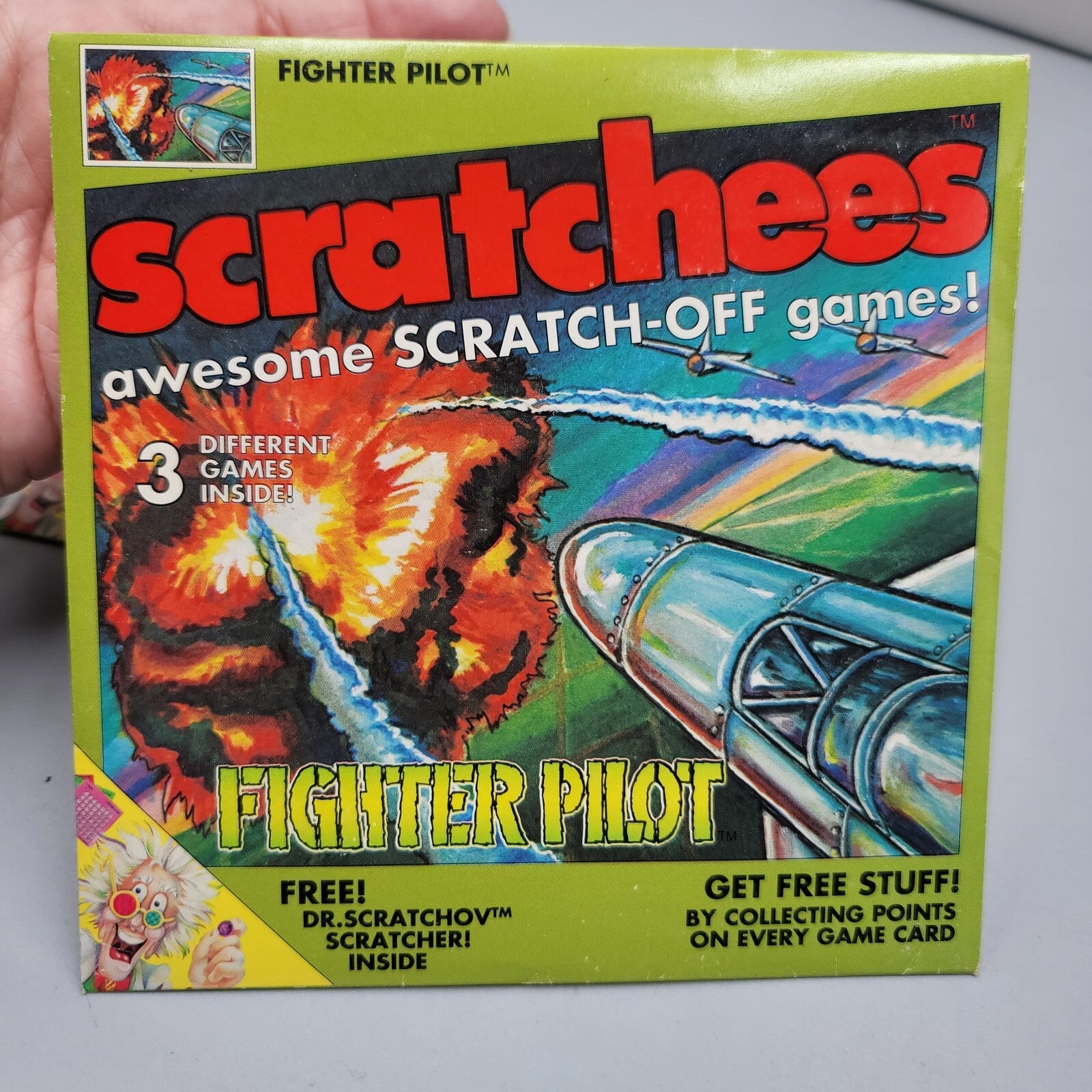 Vintage Fighter Pilot Scratchees Scratch Off Games Dr. Scratchov Lot of 2