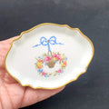 Trinket Pin Tray Giraud Limoges France Flower Basket Bow Hand painted Signed