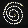 Vintage MONET White Gold tone Bead Necklace Estate Costume Jewelry 30"