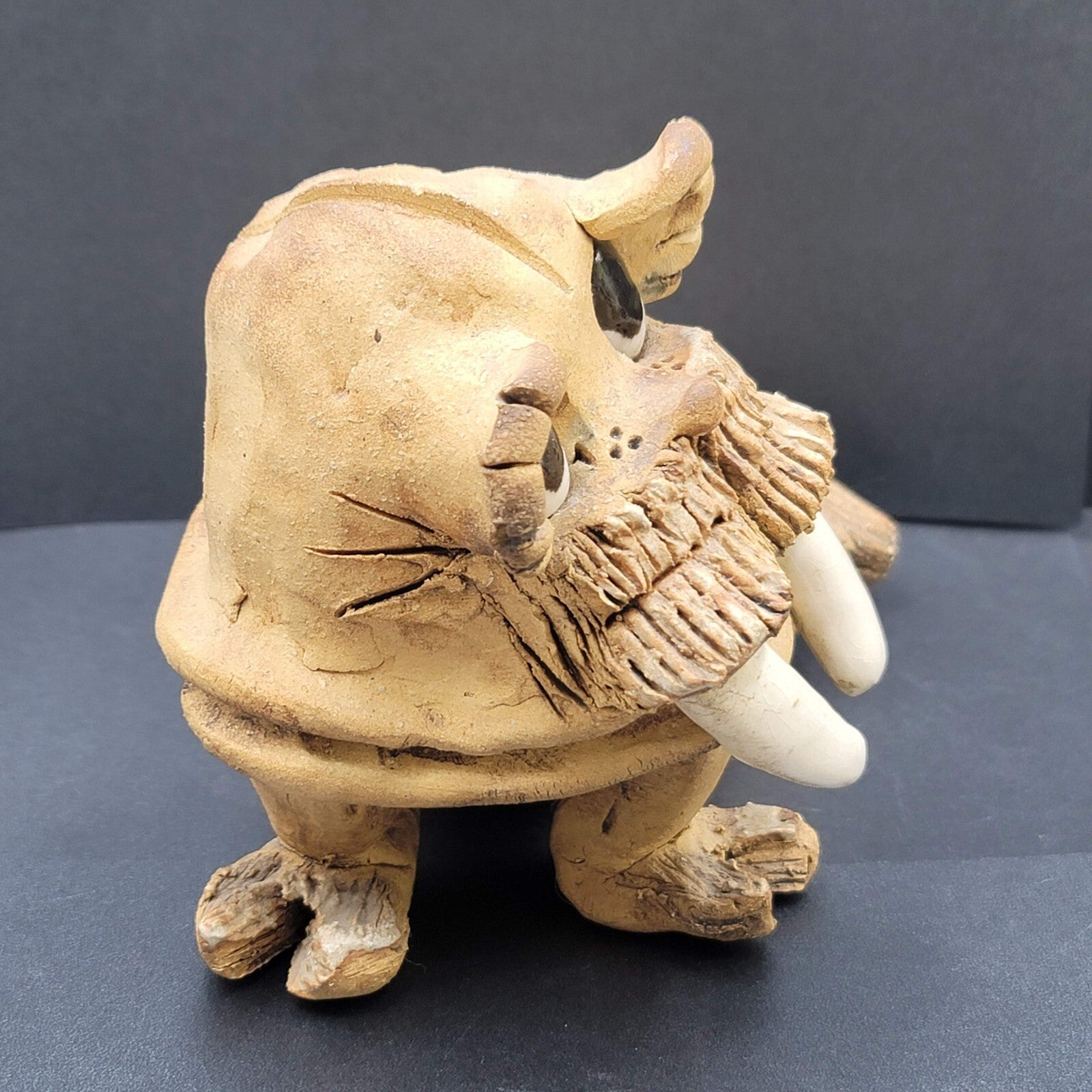 Vintage Max Hindt Clay Pottery Figurine Walrus 1970s Whimsical