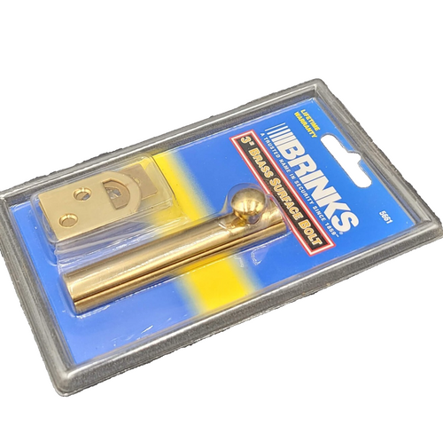Brinks Hardware Brass Surface Bolt 5661 3 in NEW