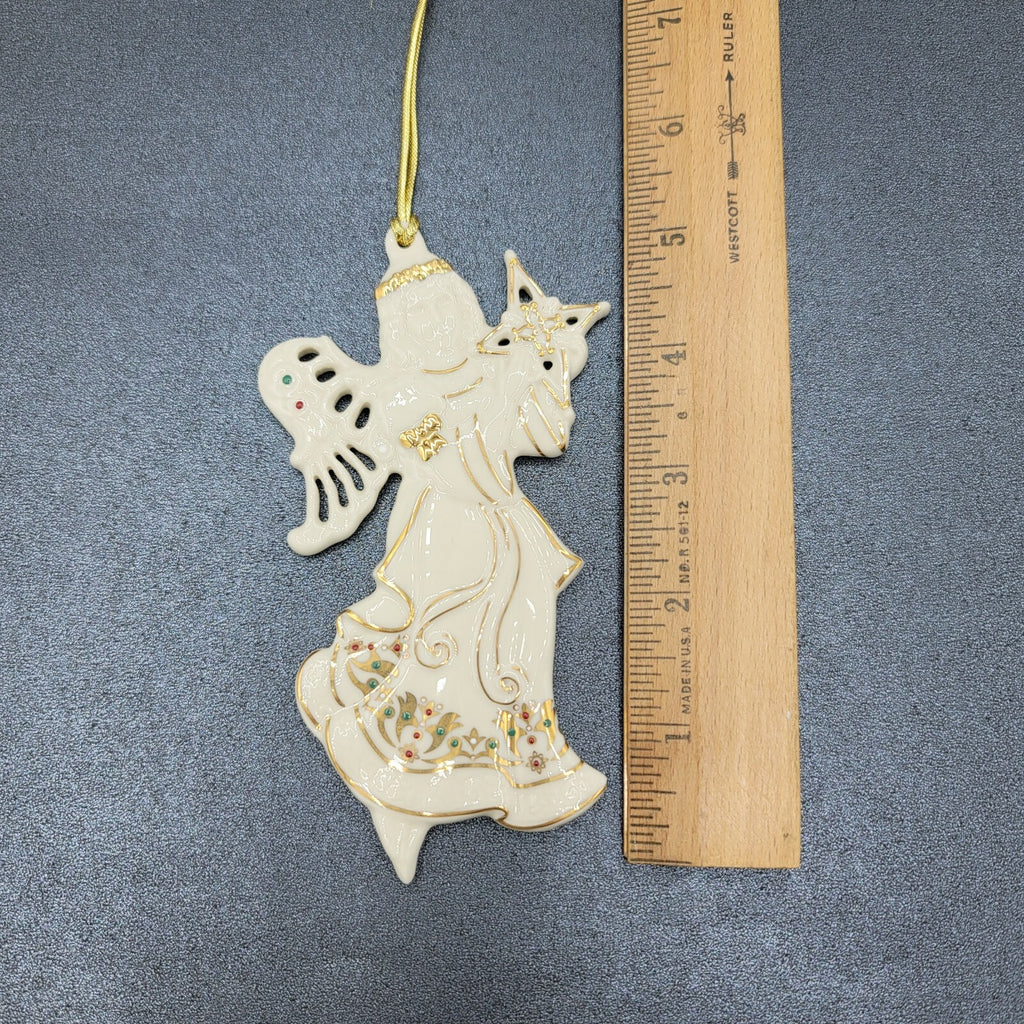 Lenox Renaissance Angel Bisque Ivory Porcelain Christmas Ornament 5 1/4"