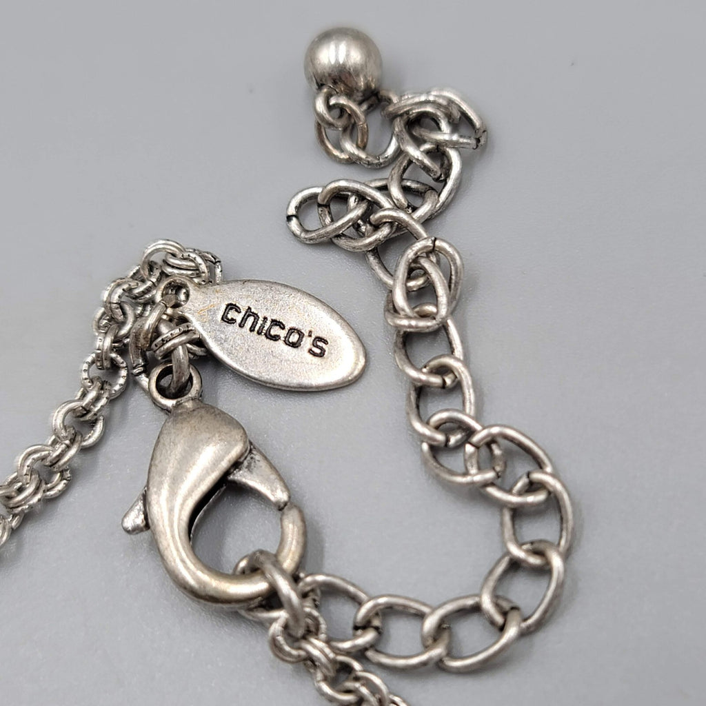 Chicos Libra Necklace Silver tone Charms Pendant Zodiac 18"